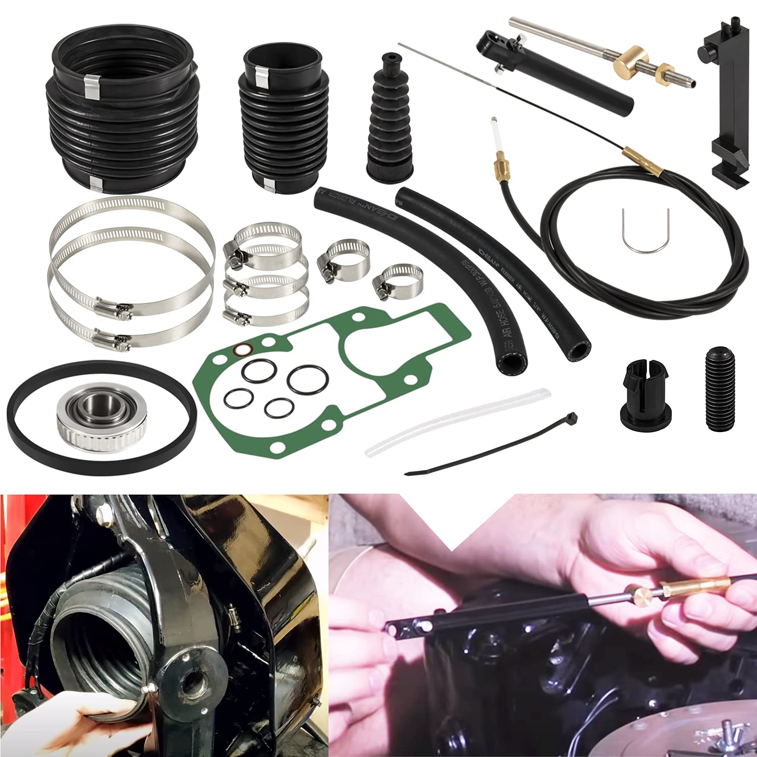 Transom Seal Repair Kit With Lower Shift Cable Replacement Kit 30 803097T1,865436A02 For Mercruiser R, Mr, Alpha One Gen 1 1983 
