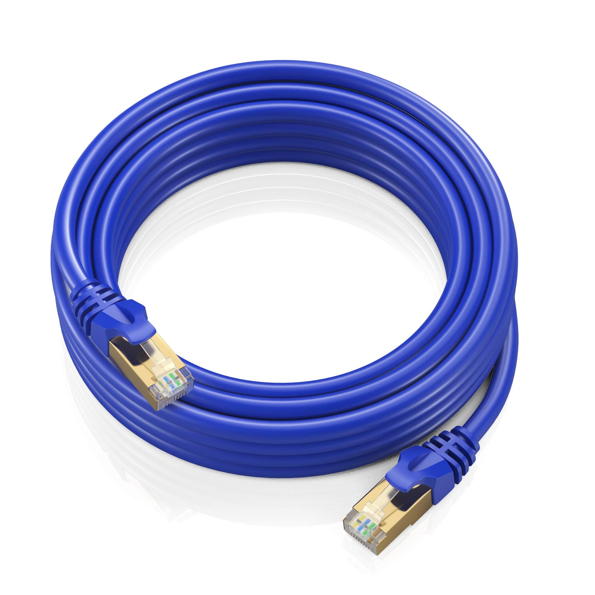 Cat 7 Ethernet Cable 20 Ft   High Speed Cat7 Internet & Network Lan Patch Cables, Rj45 Connectors   Perfect For Gaming, Streaming, And More (Blue)