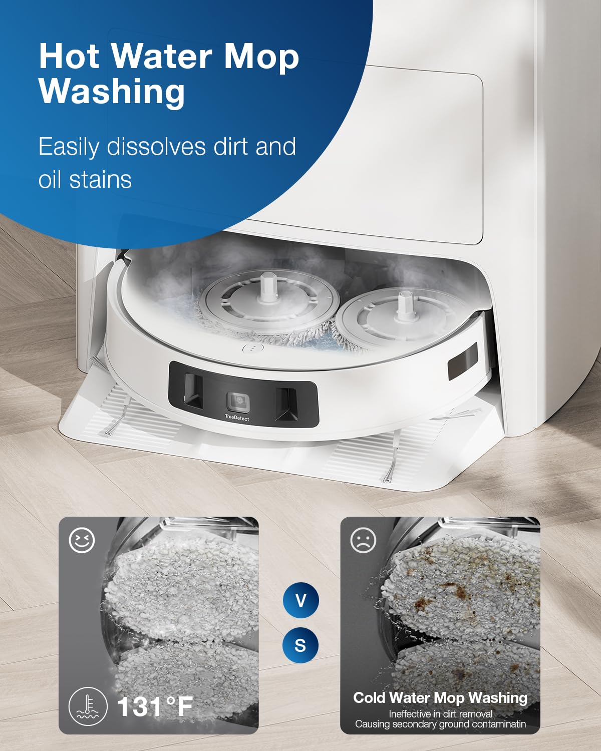 Ecovacs Deebot T20 Omni Robot Vacuum And Mop,Hot Water Mop Washing,Auto Hot Air Drying,9Mm Automop Lifting,Dual Spinning Mops,Se