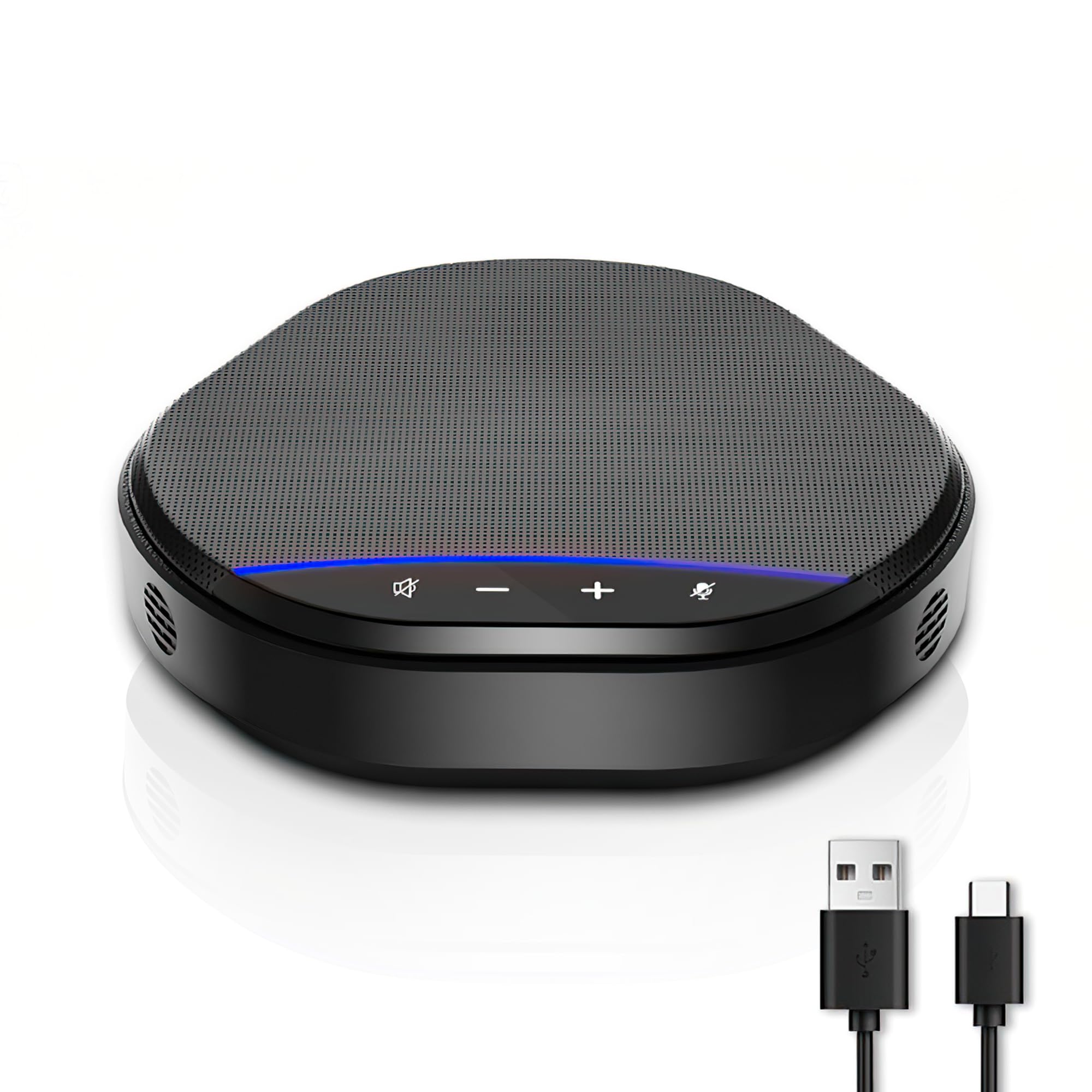 Ynoonvon Conference Speakerphone with 360 Voice Pickup, AI Noise Reduction & Echo Cancellation, USB Plug and Play Desktop Microp