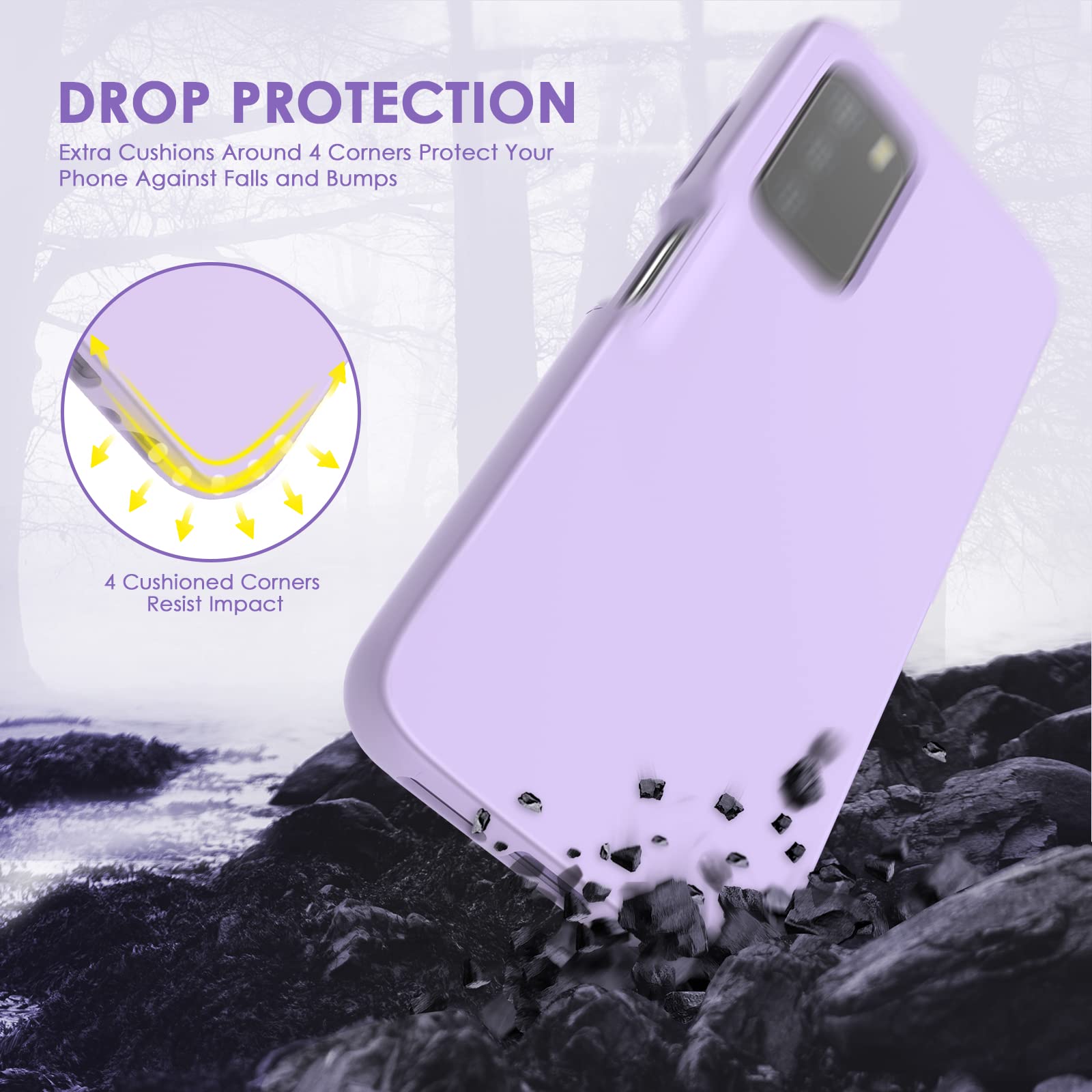For Samsung Galaxy A03S Phone Case: Shockproof Silicone Slim Covers Hybrid Pretty Protective Cell Cases   Durable Tpu Dual Layer