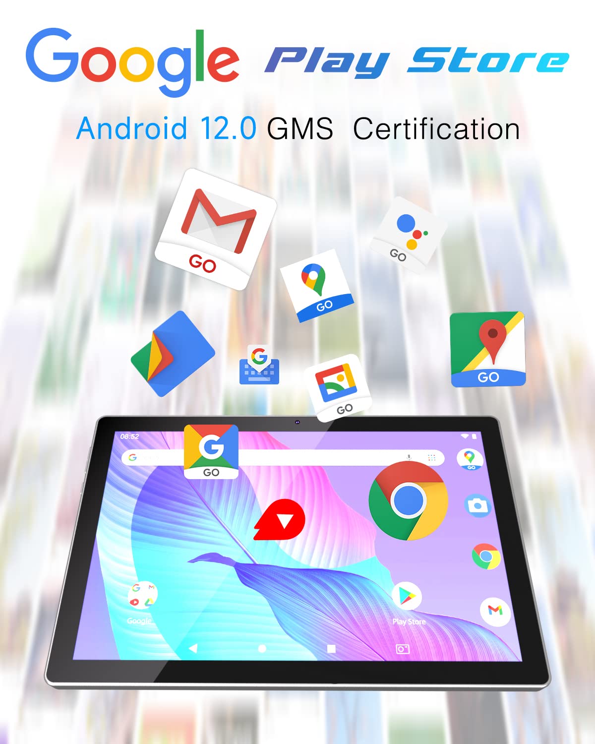 Tablet 10.1 Inch Android 12 Os Tableta, 2 In 1 Tablets With Keyboard, Mouse, Case, Stylus, Tempered Film , 32Gb Rom+2Gb Ram, 8Mp