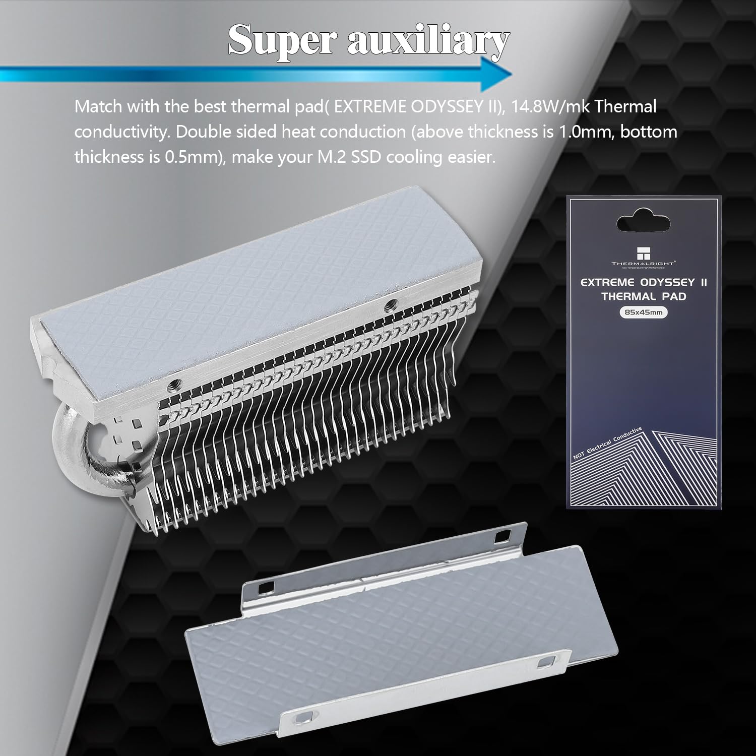 Thermalright Hr 09 2280 Ssd Heatsink, With Thermal Silicone Pad For M.2 Ssd Hard Disk, Computer And Pc, Contains A Heat Pipe, Do