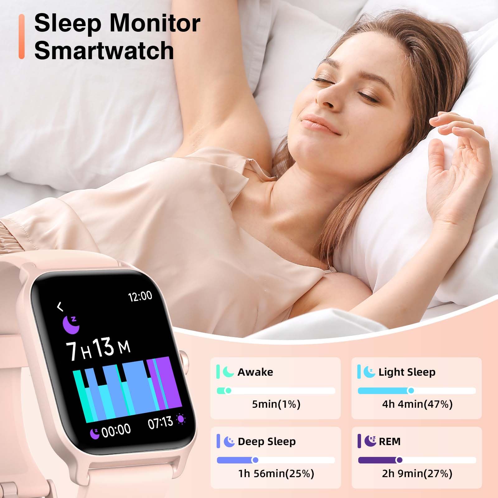 Smart Watch For Women Men, Smartwatch 1.8'' Alexa Fitness Tracker Ip68 Waterproof Smart Watches For Women Compatible For Android