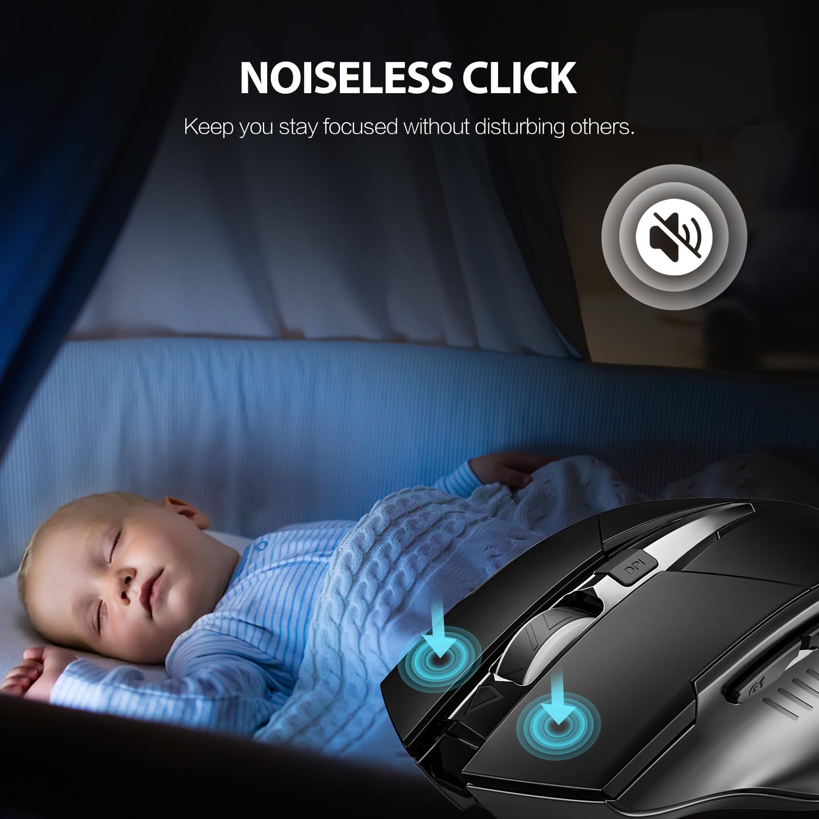 Inphic Wireless Mouse 700Mah Large Ergonomic Rechargeable 2.4G Optical Pc Laptop Cordless Mice With Usb Nano Receiver, For Windo