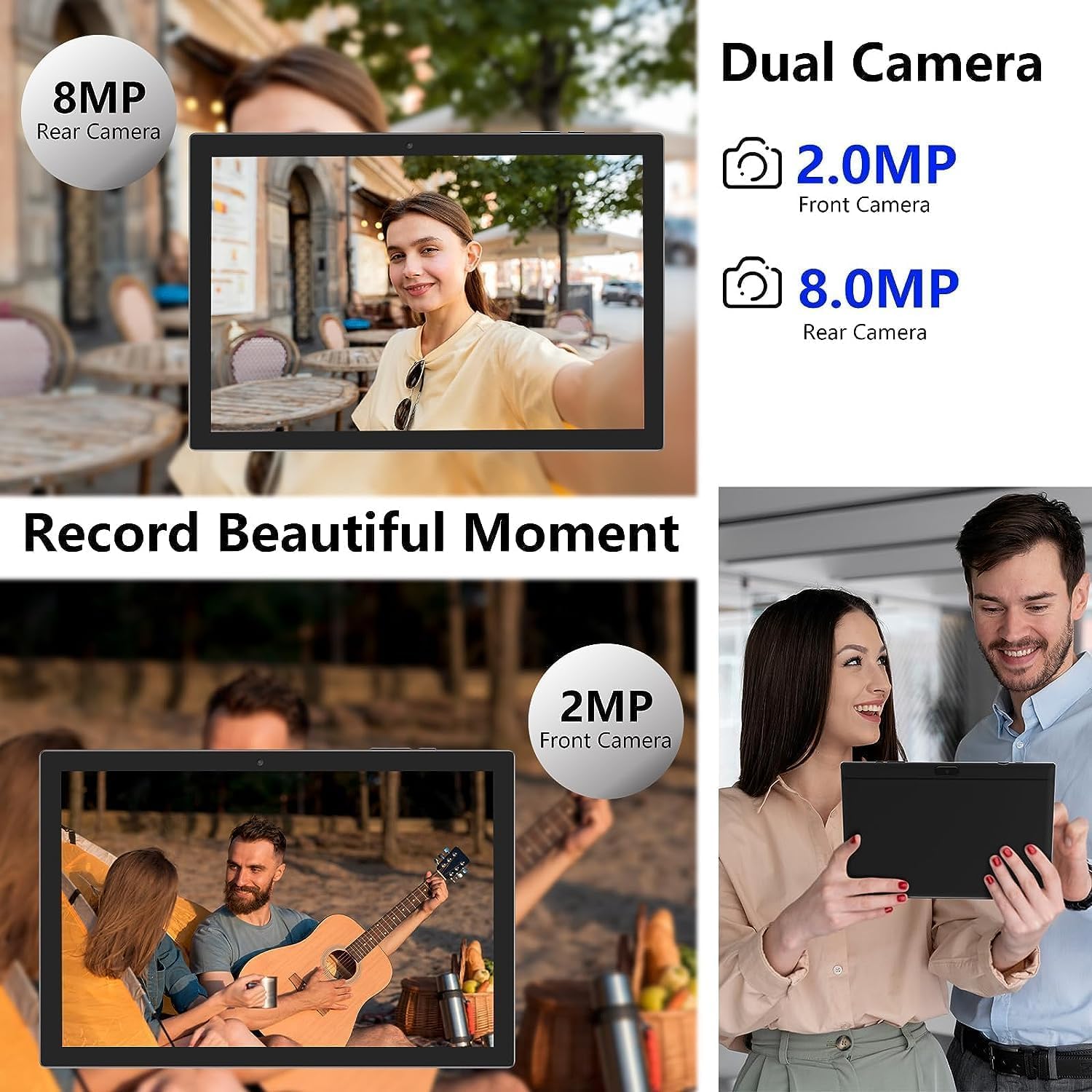 Android 13 Tablet 10 Inch, 2024 Newest 12Gb Ram+128Gb Rom/1Tb Expandable Tablets Pc, 2 In 1 Tablets With Keyboard, 2.0Ghz Quad C