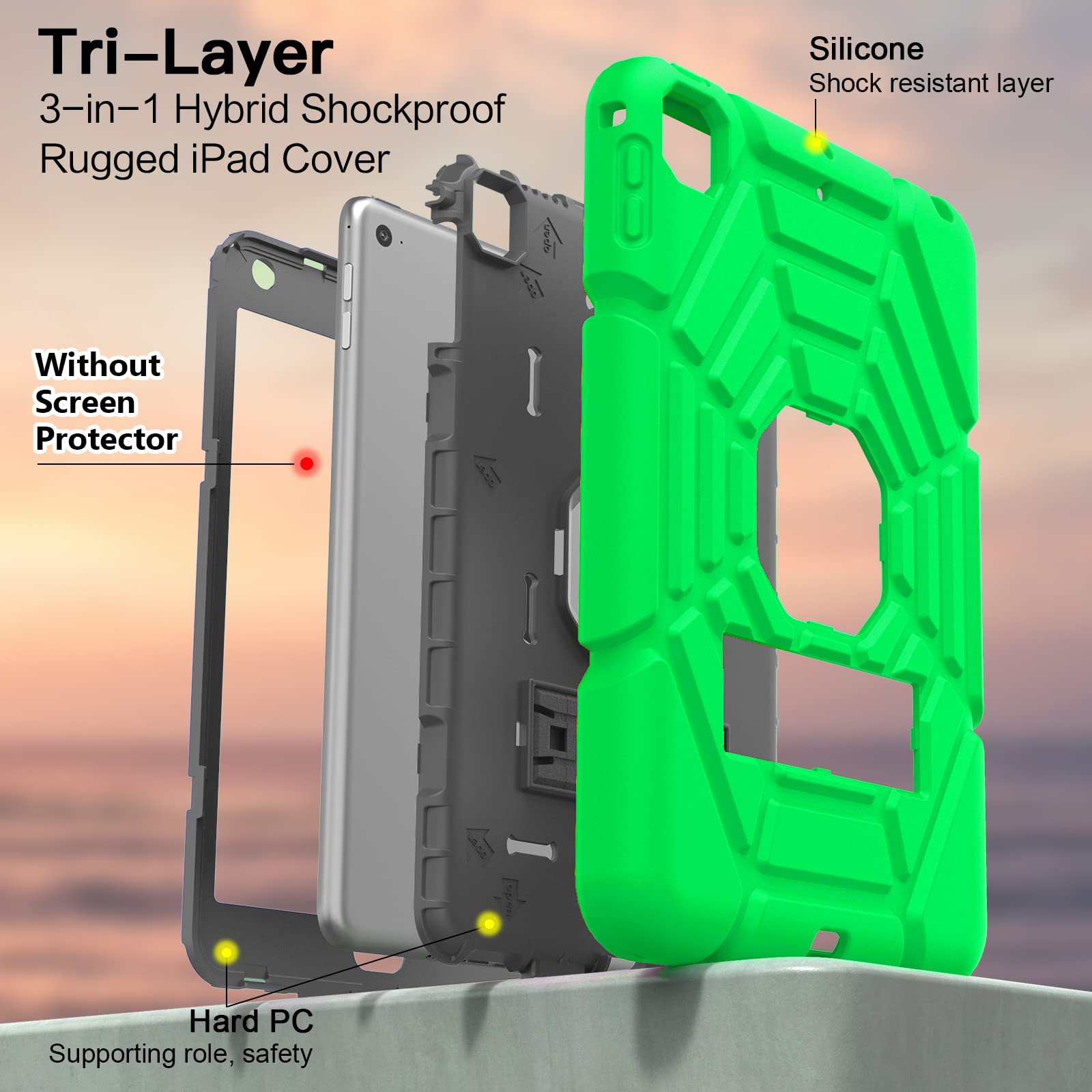 Grifobes For Ipad Mini 5 Case, For Ipad Mini 4 Case For Kids,Shockproof Rugged Cover With Stand For Ipad Mini 5Th/4Th Generation