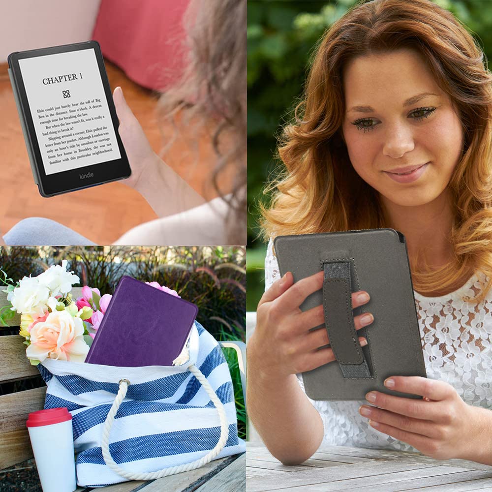 Scsvpn Case For Kindle Paperwhite   All New Lightweight Pu Leather Smart Cover With Hand Strap, Auto Wake/Sleep For 6.8'' Kindle