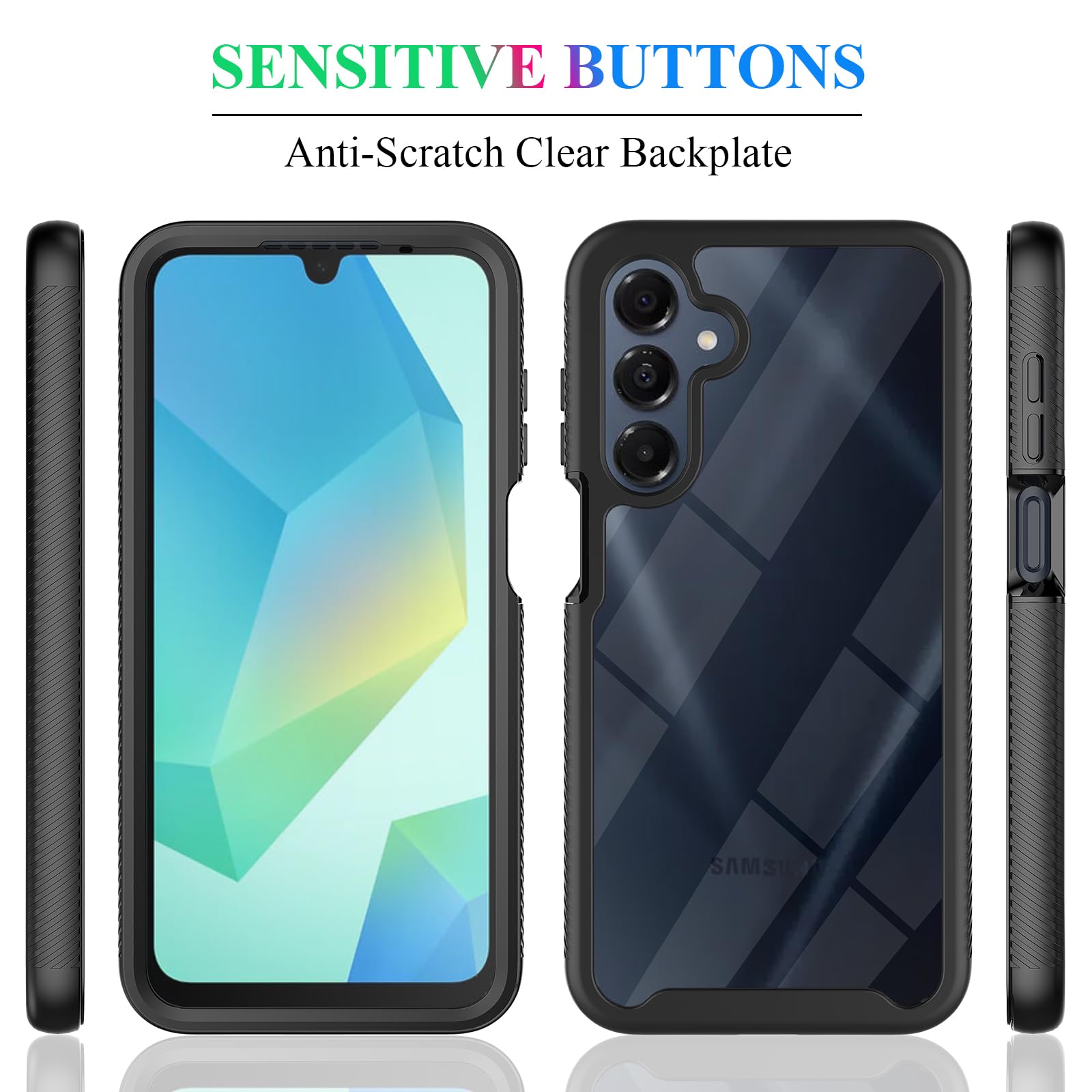 Wahhle Compatible With Samsung Galaxy A16 5G Case, Built In Screen Protector Full Body Shockproof Slim Fit Bumper Protective Pho