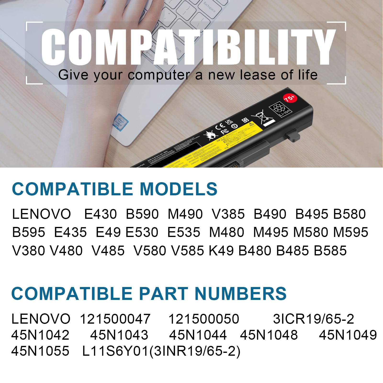 Fancy Buying Laptop Battery for ThinkPad E430 E530 E540 E431 E531 5200mAh 45N1048