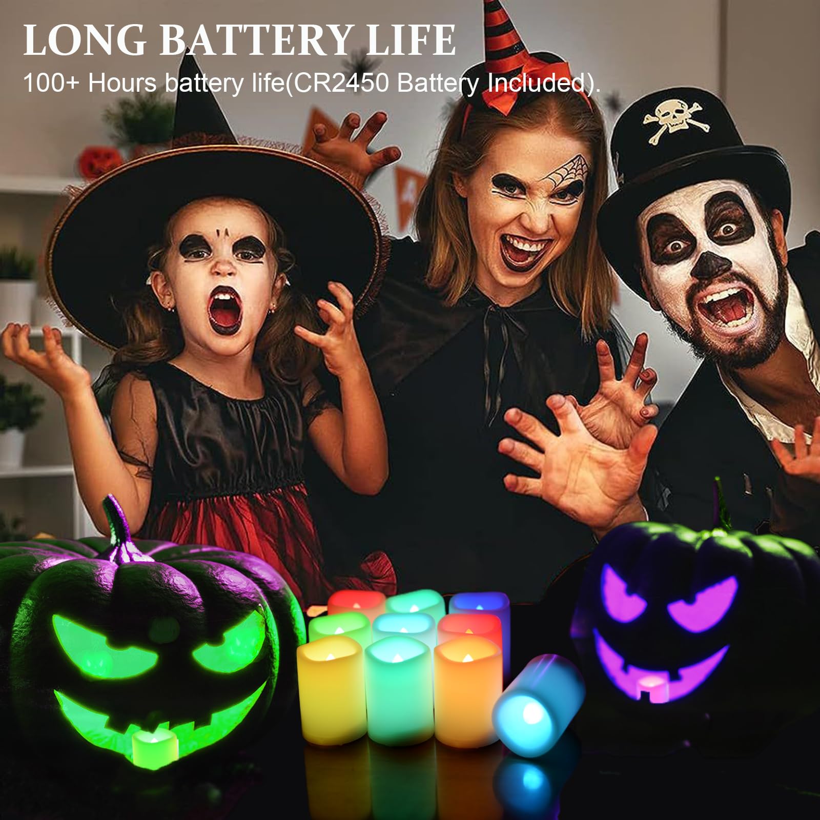 Colored Flameless Votive Candles With Timer Color Changing Led Tea Light,Battery Operated Rgb Votive Candles,Rainbow Tealights F