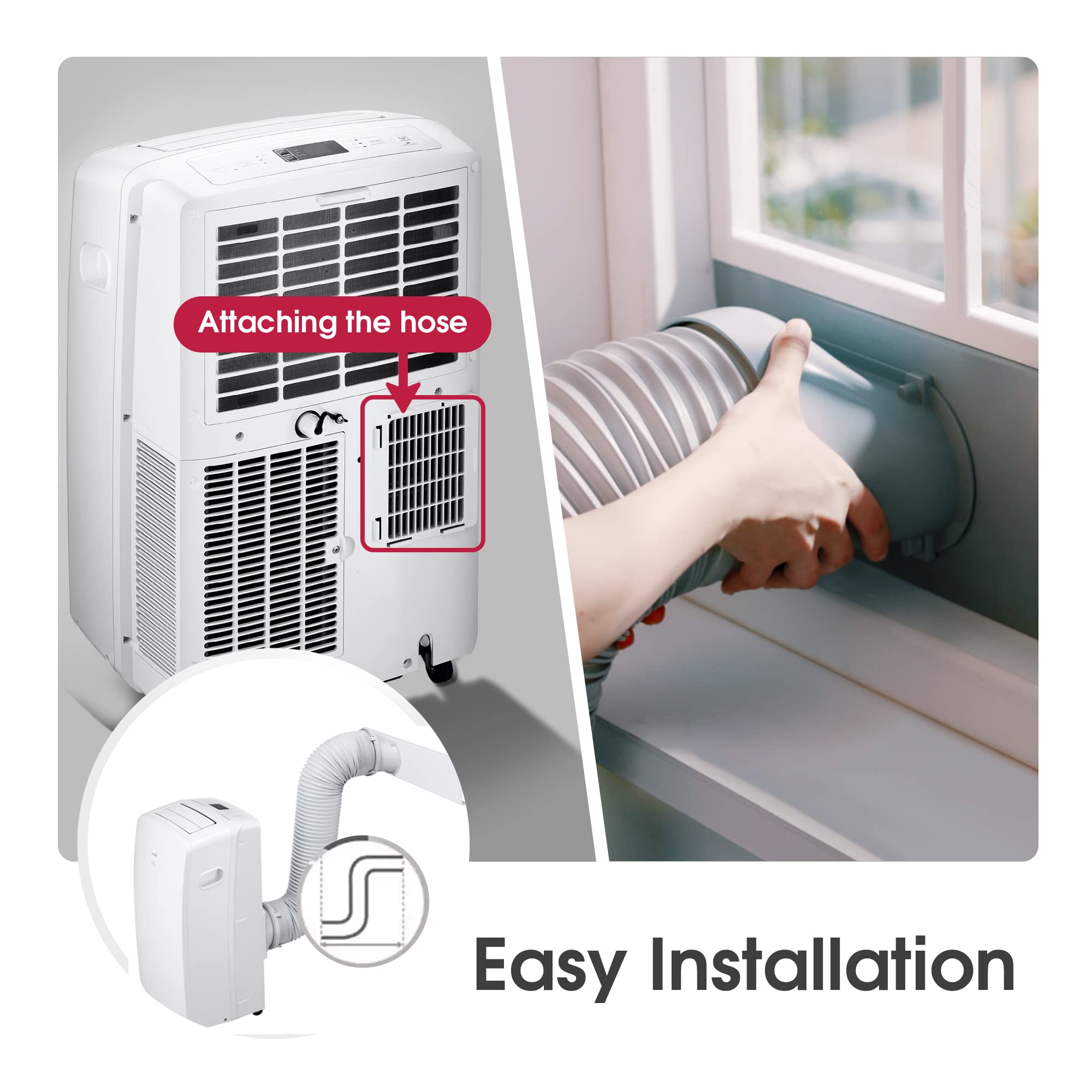 Lg 7000 Btu (Doe) / (10500 Ashrae) Portable Air Conditioners Cools 300 Sqft Easy Install & Remote Control Lcd Display Eco-Friend