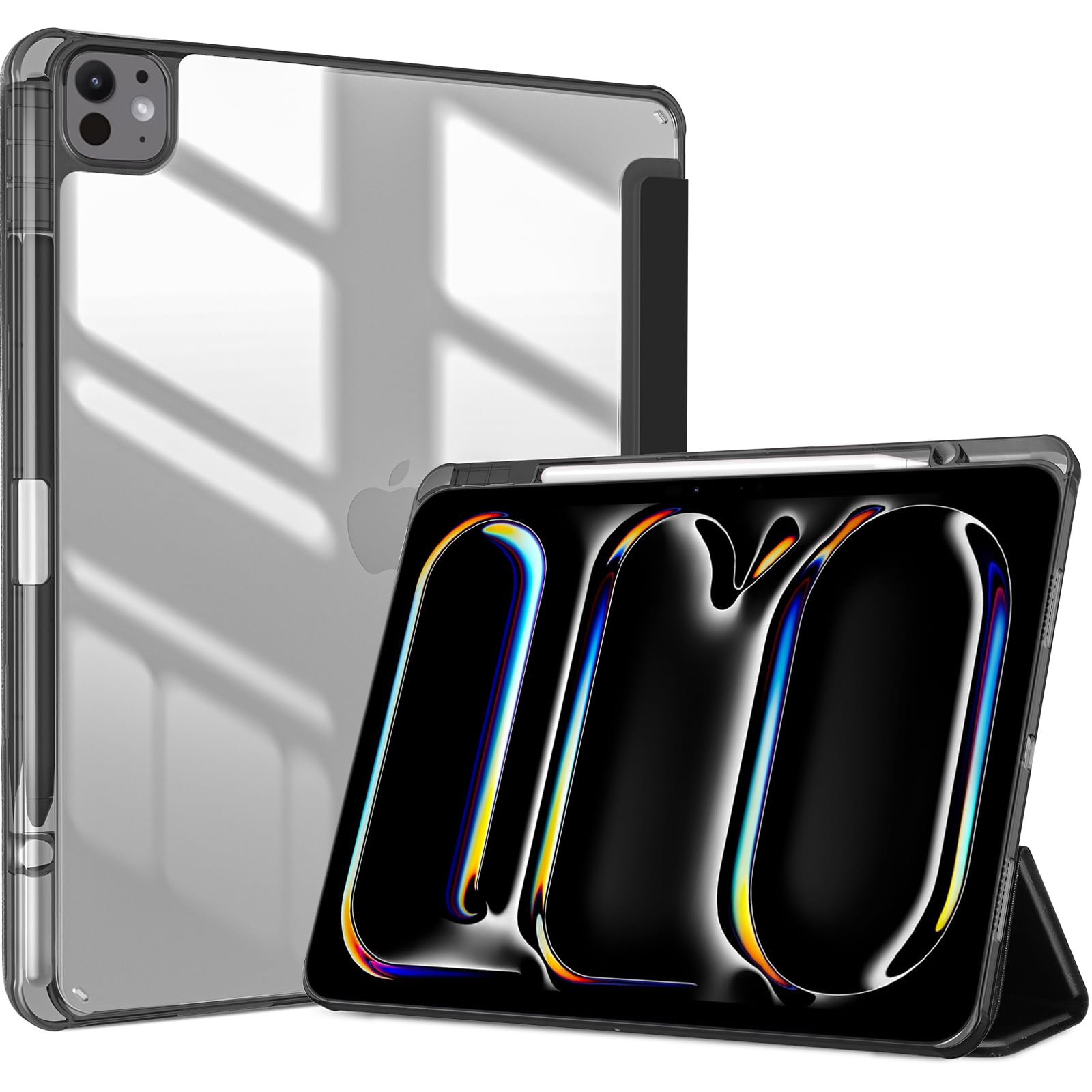 Procase For Ipad Pro 13 Inch Case With Pencil Holder 2024 (M4/7Th Gen), 2024 Ipad Pro M4 13 Cover Clear Transparent Back, Soft T