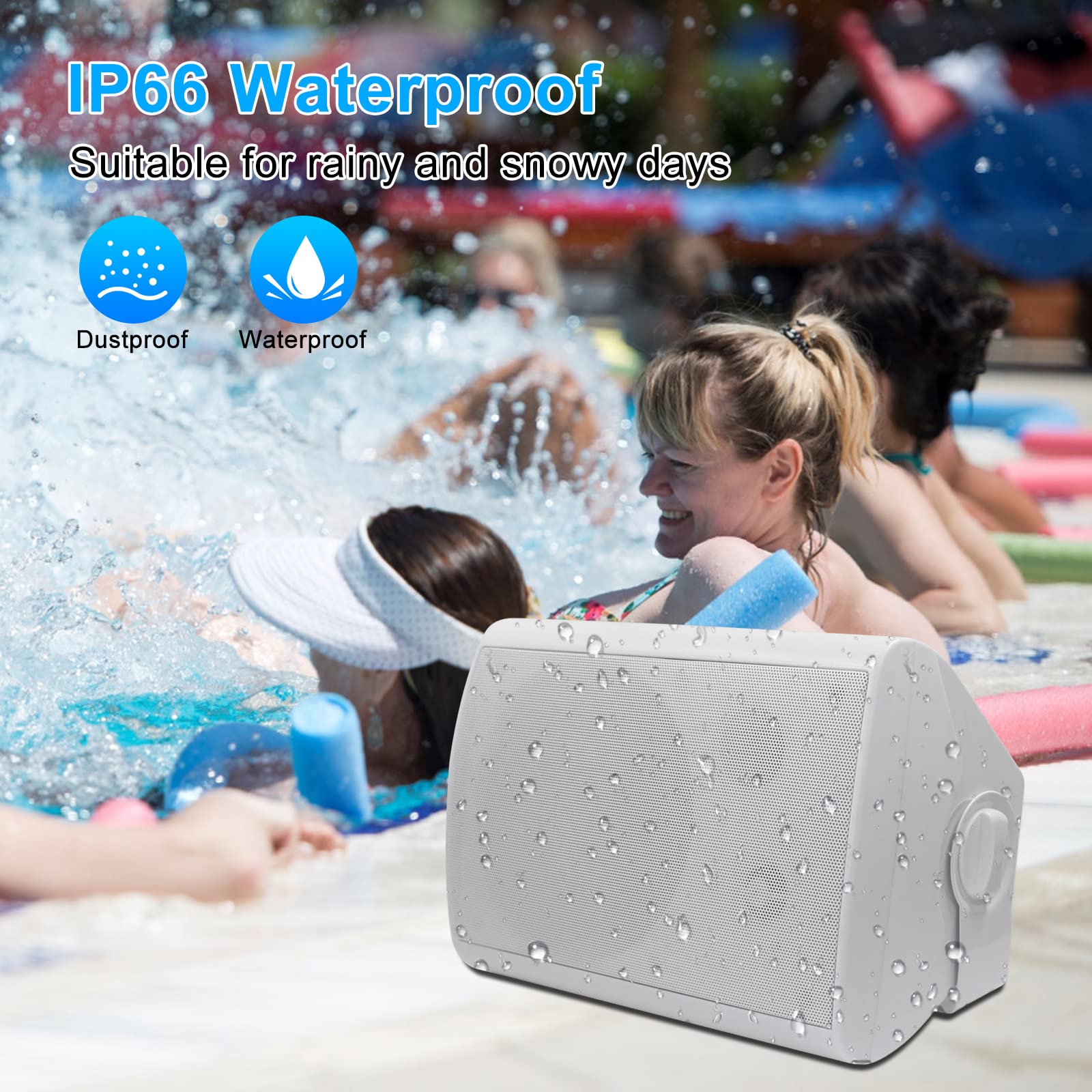 Studiofinix 6.5 Inch Passive Indoor Outdoor Speakers Wired Waterproof With 800Watts, Wall Mount Speakers,For Patio,Covered Porch