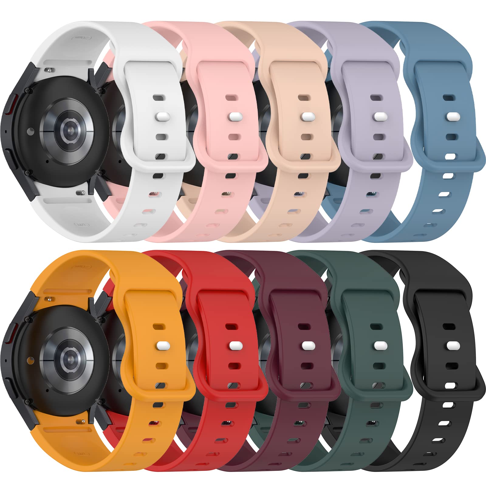 Ezmvzku 10 Pack Galaxy Watch 4 Band Compatible For Samsung Galaxy Watch 5 40Mm 44Mm,Galaxy Watch 5 Pro & Galaxy Watch 4 Classic 