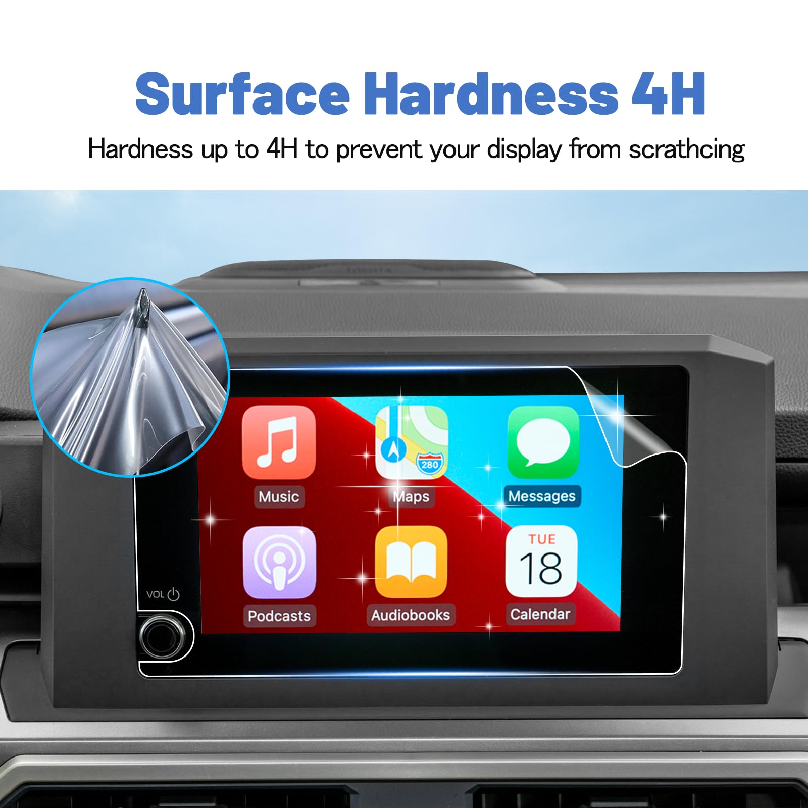 Shaohao For 2024 Toyota Tacoma Screen Protector Compatible With Toyota Tacoma Accessories 2024 Tacoma Sr/Sr5/Trd Prerunner/Trd Sport/Trd Off Road 8 In Audio Touchscreen Crystal Clear Screen Cover 2Pcs