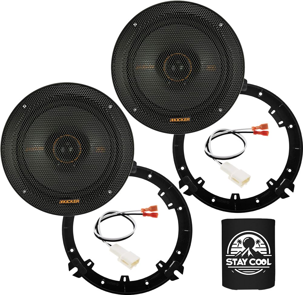 KICKER Front Door 6.5 Speakers Kit for Subaru WRX/WRX STI 2016-2021 Upgrade Kit - Pair of KS Series 6 1/2 Inch Coaxial Speakers