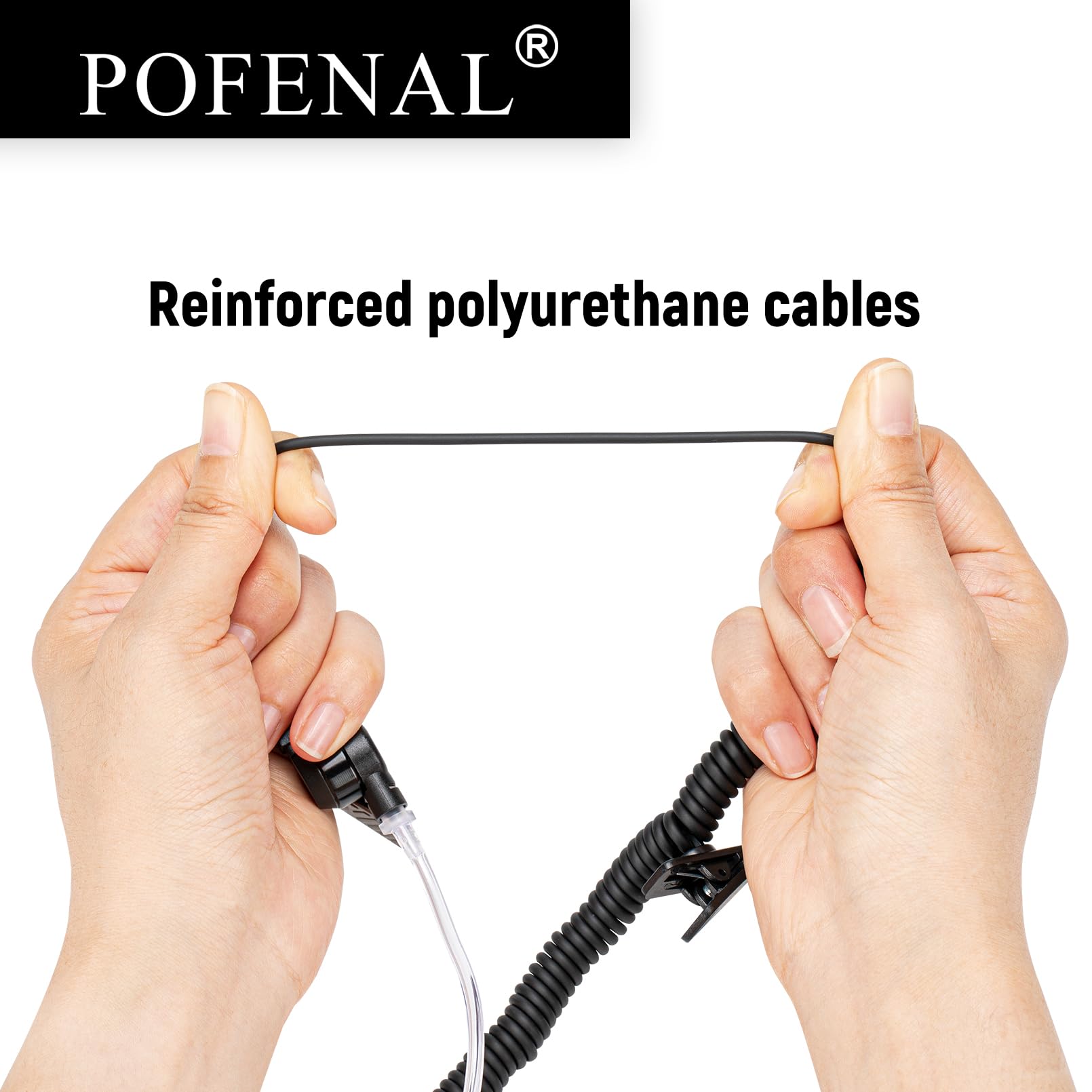 Pofenal Walkie Talkie Radio Listen Only Earpiece Headset With Clear Acoustic Tube Retaining Clip (2.5Mm Pin, 1 Pcs)