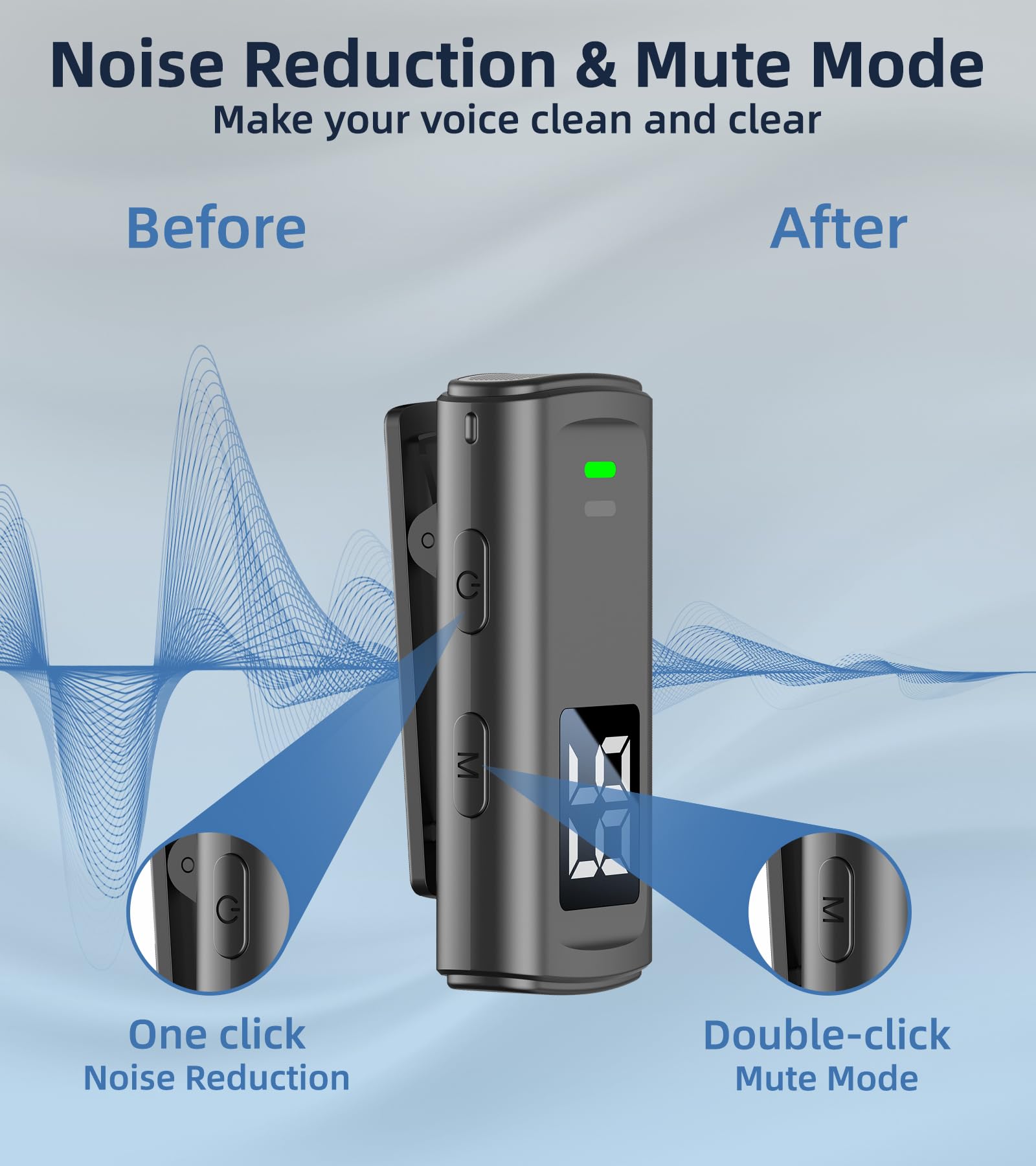 Wireless Lavalier Microphone For Iphone Usb C Lav Mic For Iphone 15 16 Android Phone Microphone Video Recording Tiktok Vlog Nois