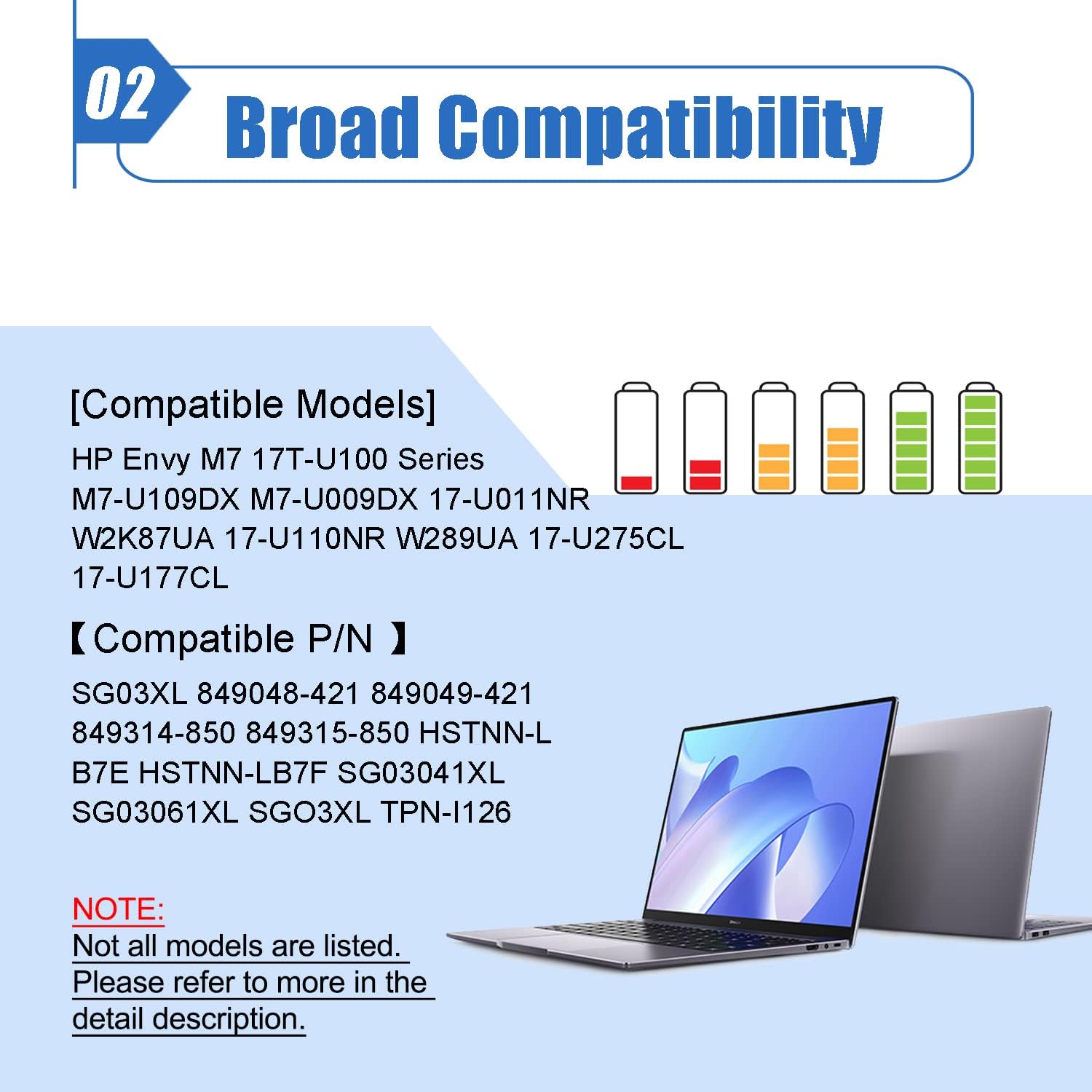 Dentsing Sg03Xl 849048 421 849314 850 Laptop Battery For Hp Envy M7 17T U100 Series M7 U109Dx M7 U009Dx 17 U011Nr W2K87Ua 17 U11
