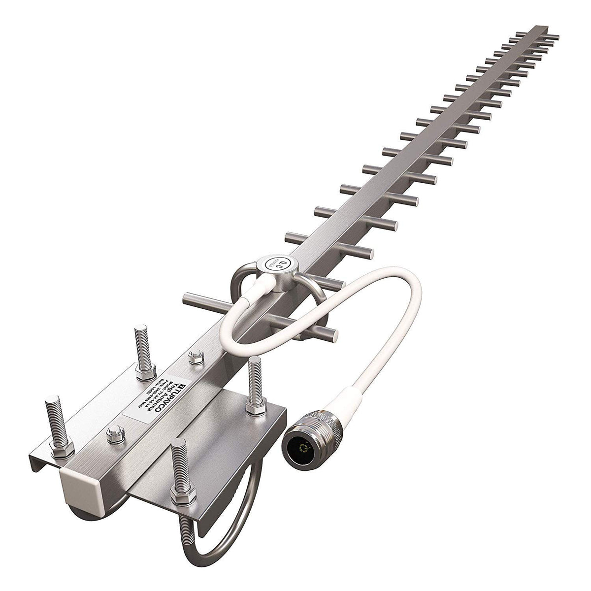 Tupavco TP513 Yagi WiFi Antenna 2.4GHz (17dBi) Outdoor Directional Signal (H:25° V:24°) Long Distance Range (High-Gain Weatherproof) Wireless Network (Pole Mount) N-Female Pigtail Connector