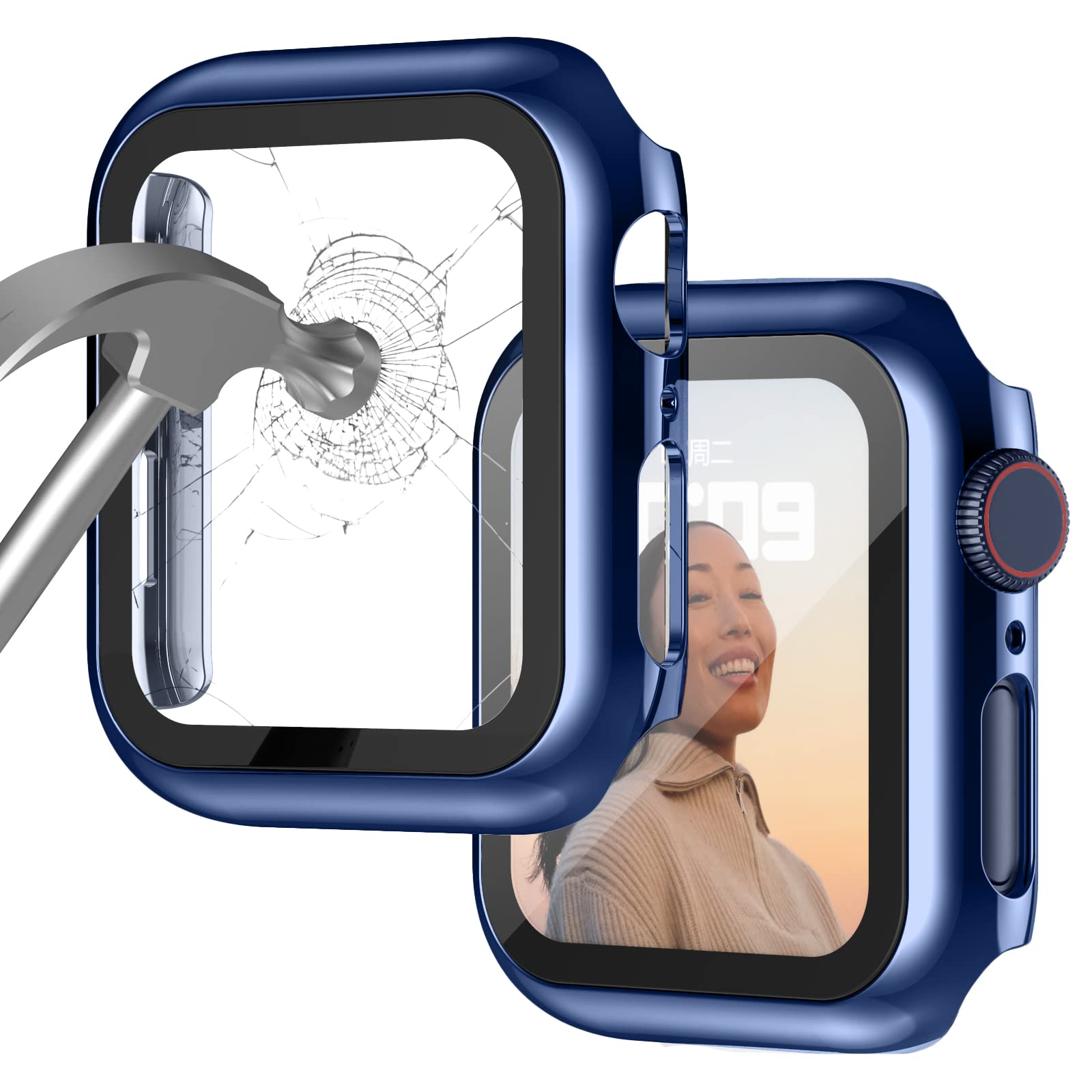Case Compatible with Apple Watch Series 9 Series 8 Series 7 41mm with Built-in Tempered Glass Screen Protector, All-Around Ultra