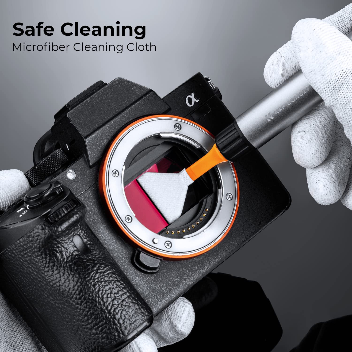 K&F Concept 23-in-1 Camera Lens Cleaning Kit DSLR Filter Replaceable Pen Air Blower Microfiber Orange