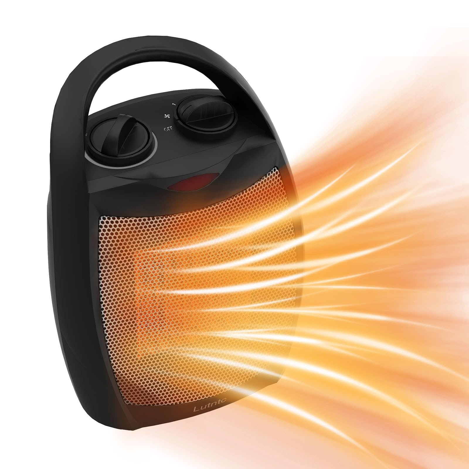 Small Portable Space Heater For Indoor Use   Lutntc 1500W/750W Safe And Quiet Ceramic Electric Heater Fan With Thermostat, Heat