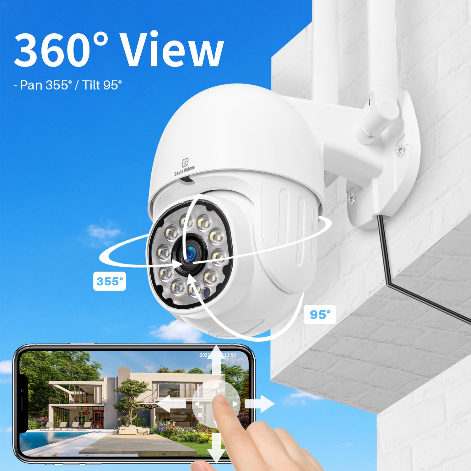 2Pcs 2K Security Camera Outdoor No Monthly Fee, 2.4G/5G Wifi 4Mp Surveillance Cameras, Ai Human Detection, Auto Tracking, Two Wa