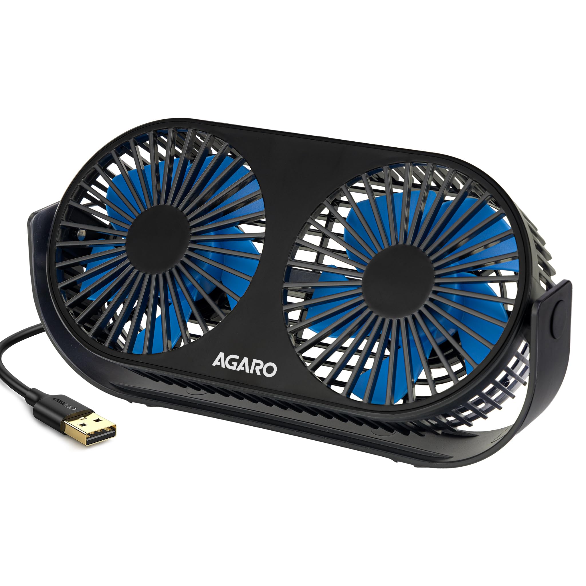 Agaro Signify Usb Desk Twin Fan, Portable Table Cooling Fan With 3 Speed Wind, Usb Powered, Dual Mode, Quiet Aromatherapy Table