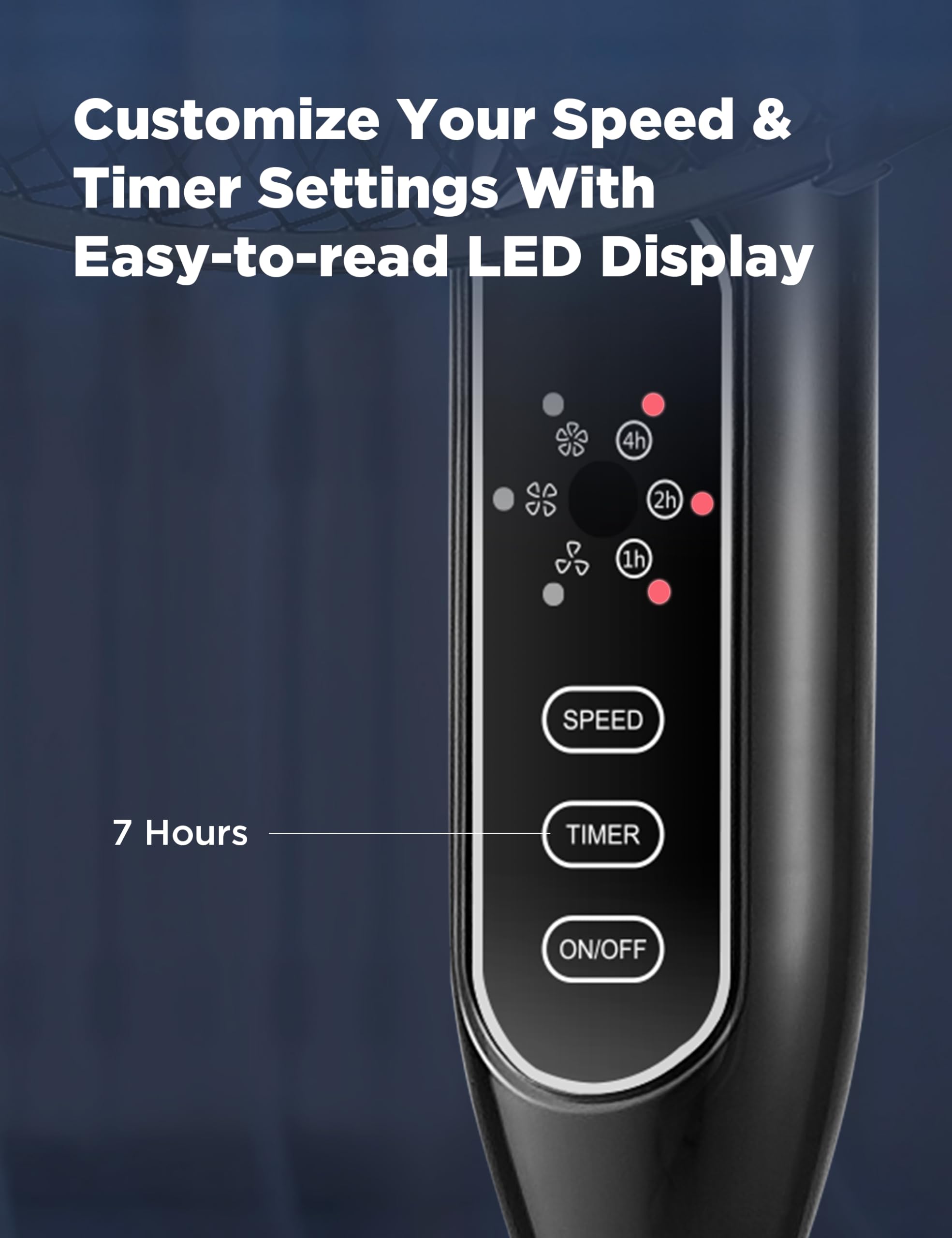 Pelonis 16'' Pedestal Remote Control, Oscillating Stand Up Fan 7 Hour Timer, 3 Speed And Adjustable Height, Pfs40A4Bbb, Supreme