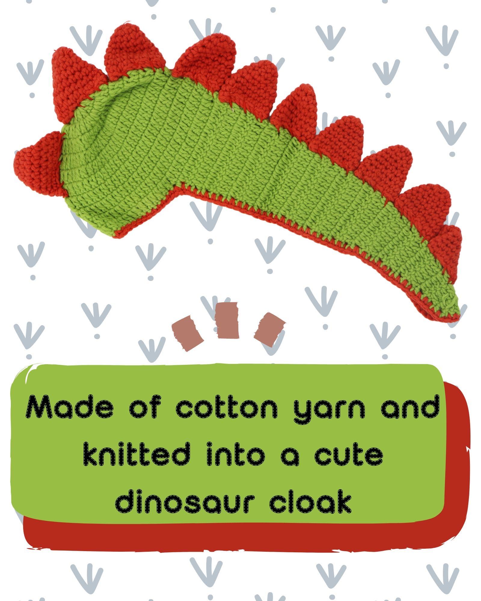 Bellasignoro Baby Photography Photo Prop Crochet Knit Photoshoot Costume Set Dinosaur (Green)