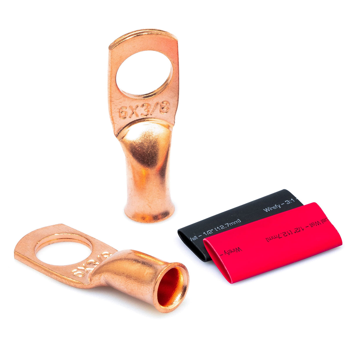 Wirefy 6 Gauge 38 Wire Lugs   Copper Cable Lugs   Battery Terminal Connectors   Ring Terminals   Crimp Battery Cable Ends   22 P