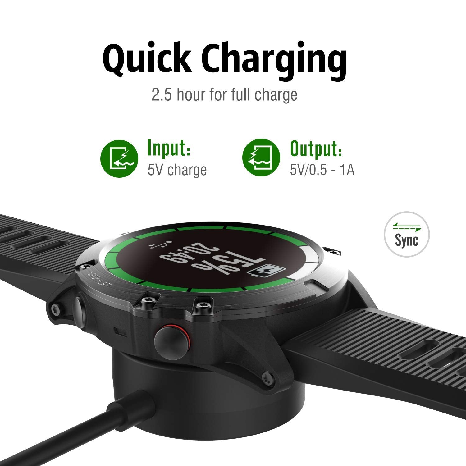 Charger Compatible With Garmin Fenix 5/5S/5X, Fenix 6/6S/6X, Fenix 7/7S/7X Charger Charging Stand, Charging Dock Station Cradle