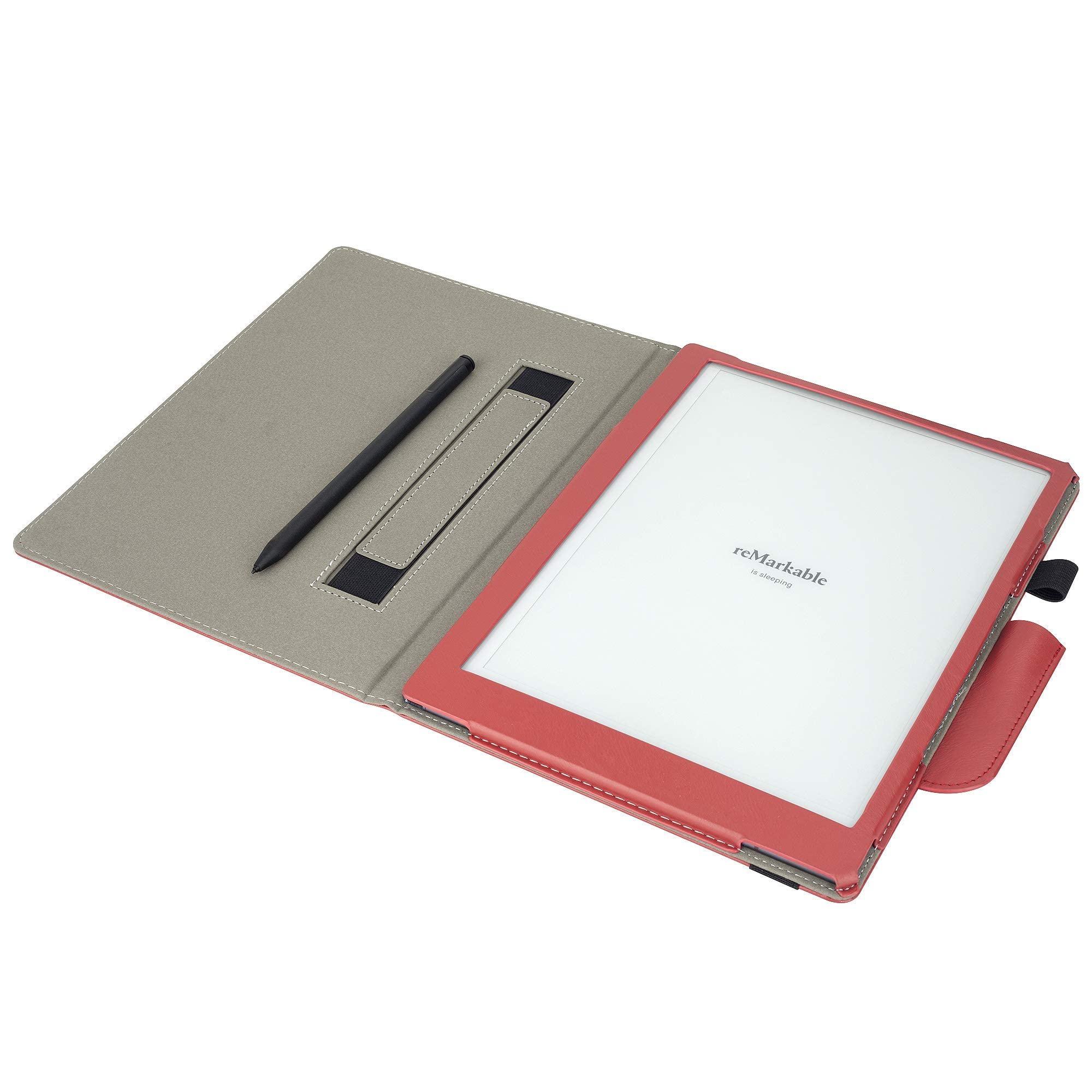 Kuroko Book Folio Case Cover With Hand Strap And Pen Holder For Remarkable 2 10.3 Inch Digital Paper 2020 Released Red