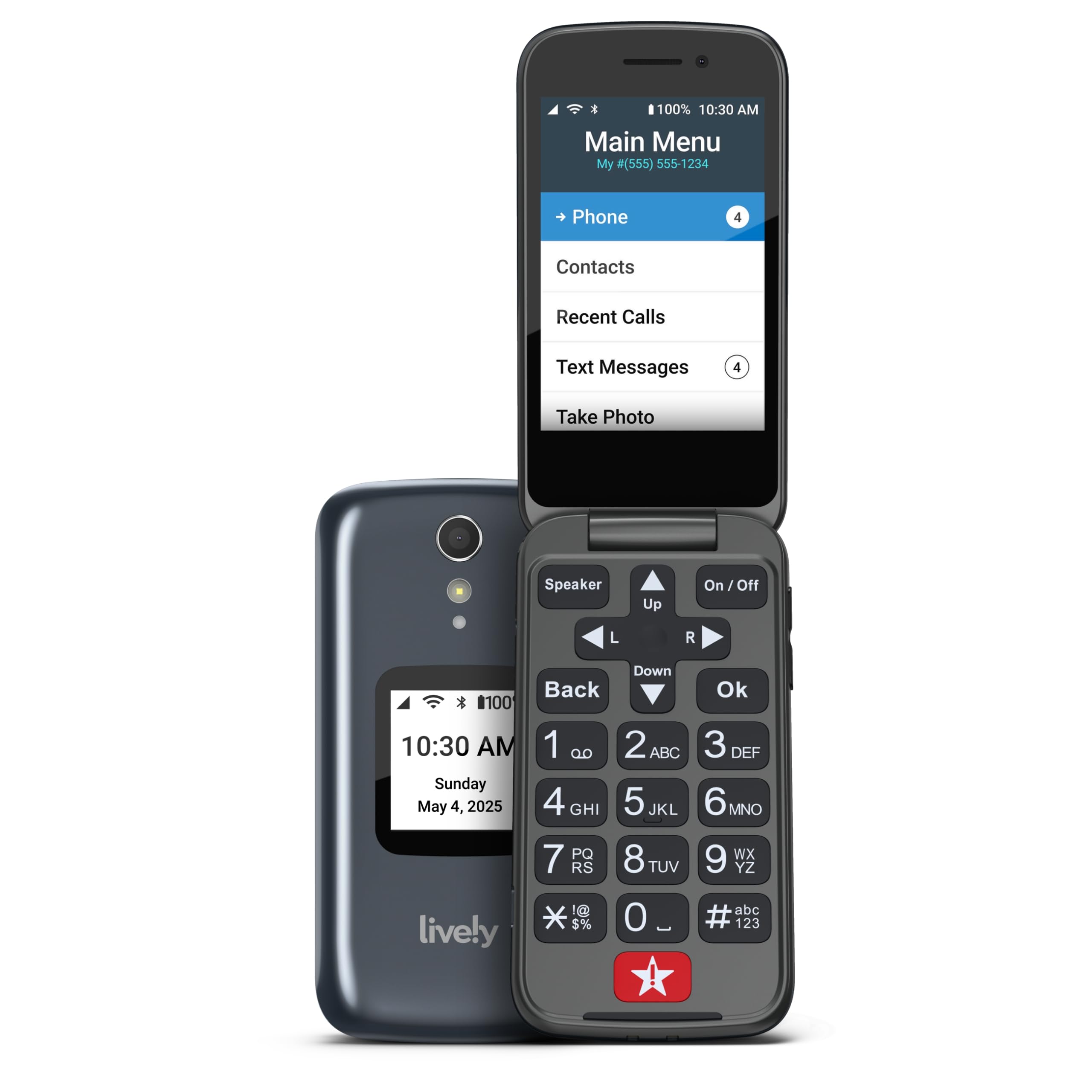 LIVELY Jitterbug Flip2 - Flip Cell Phone for Seniors - Not Compatible with Other Wireless Carriers - Must Be Activated Phone Pla