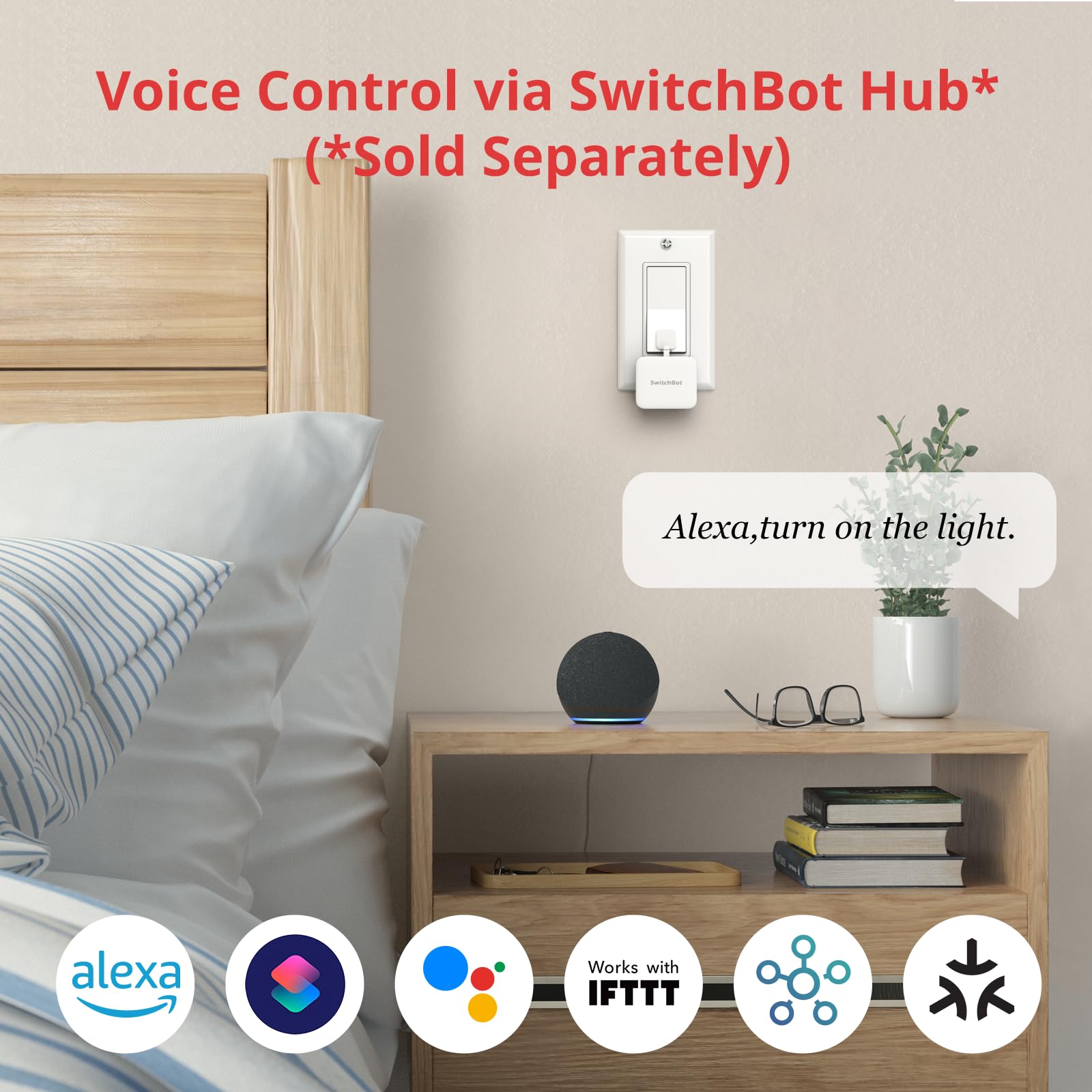 Switchbot Smart Switch Button Pusher - Bluetooth Fingerbot For Rocker Switch/One-Way Button, Automatic Light Switch, Timer And A