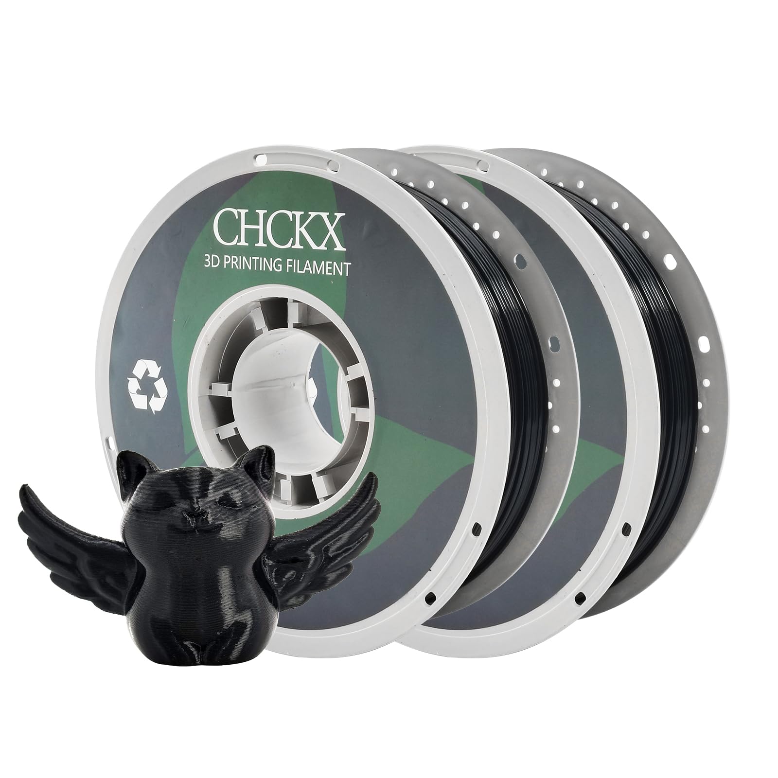 CHCKX PETG 3D Printer Filament Bundle, 2Rolls,Dimensional Accuracy +/- 0.03 mm, 1kg Spool(2.2lbs), 1.75 mm Fit for Most 3D Print