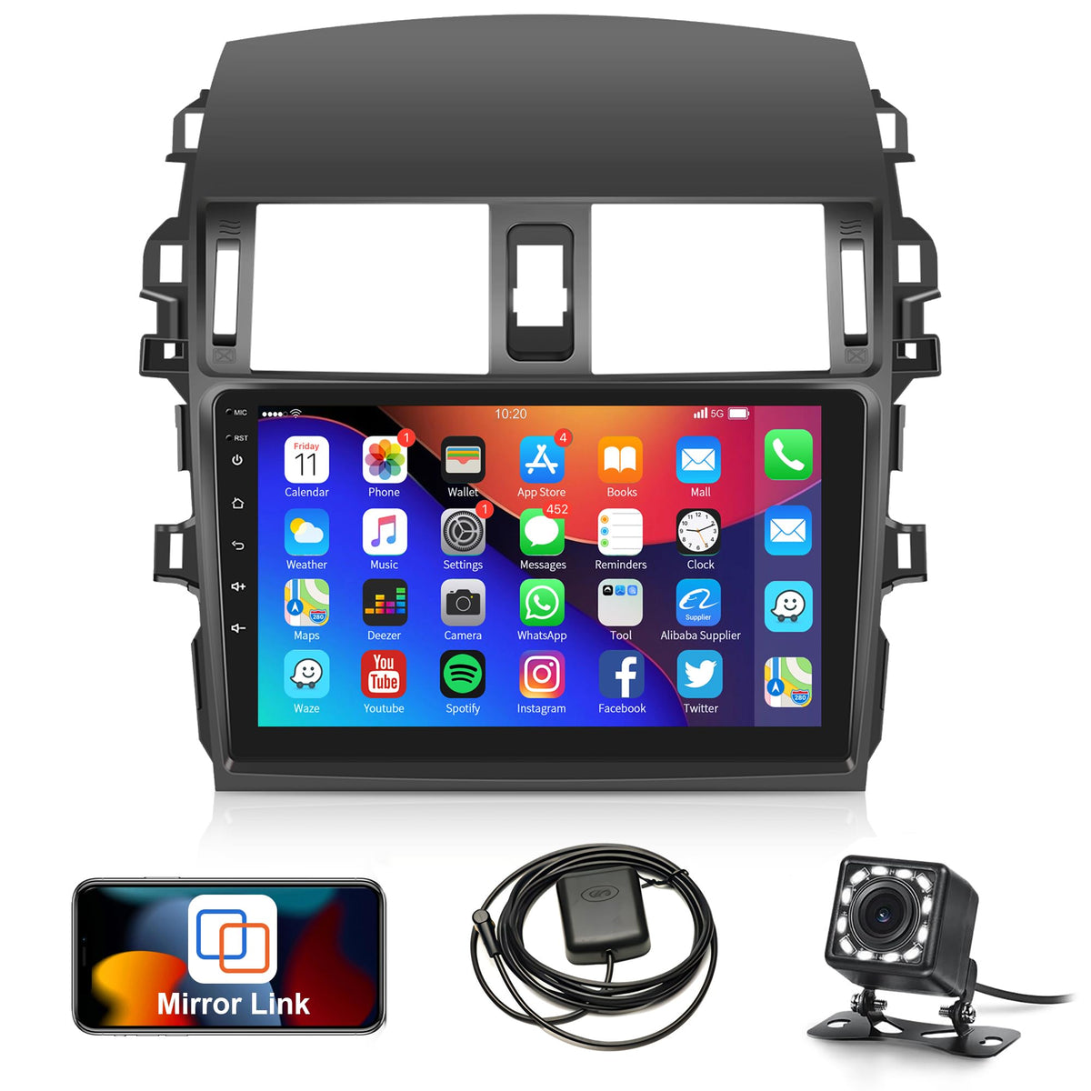 9 Inch Car Radio For Toyota Corolla 2009 2010 2011 2012 2013, Android 13 Rimoody Car Stereo With Gps Navigation Wifi Touchscreen