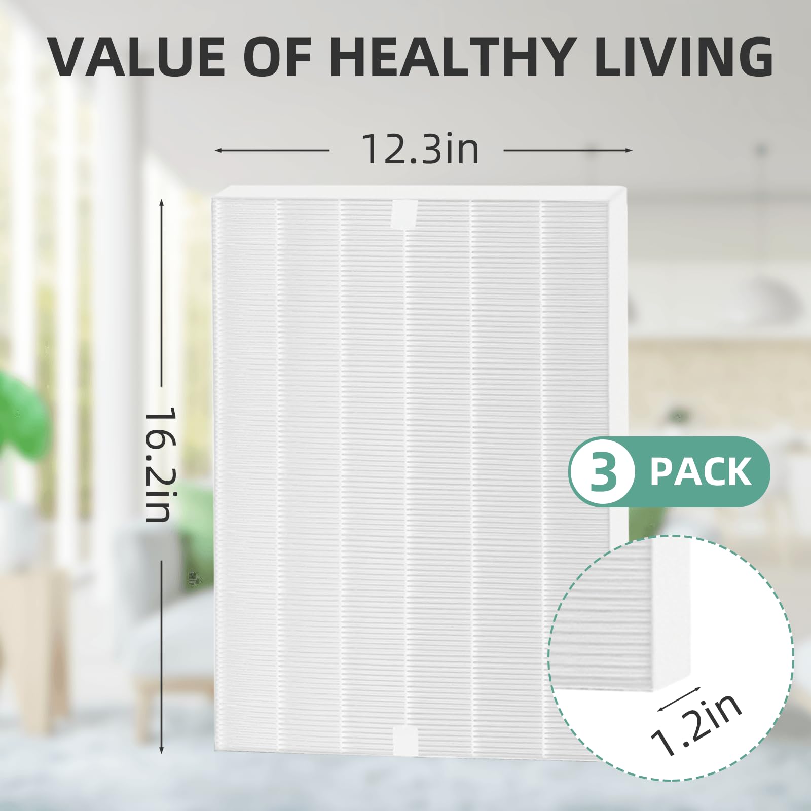 115115 Hepa Replacement Filter A Size 21   Compatible With Winix Plasmawave C535 5300 5300 2 6300 6300 2 P300 Air Purifier(Pack