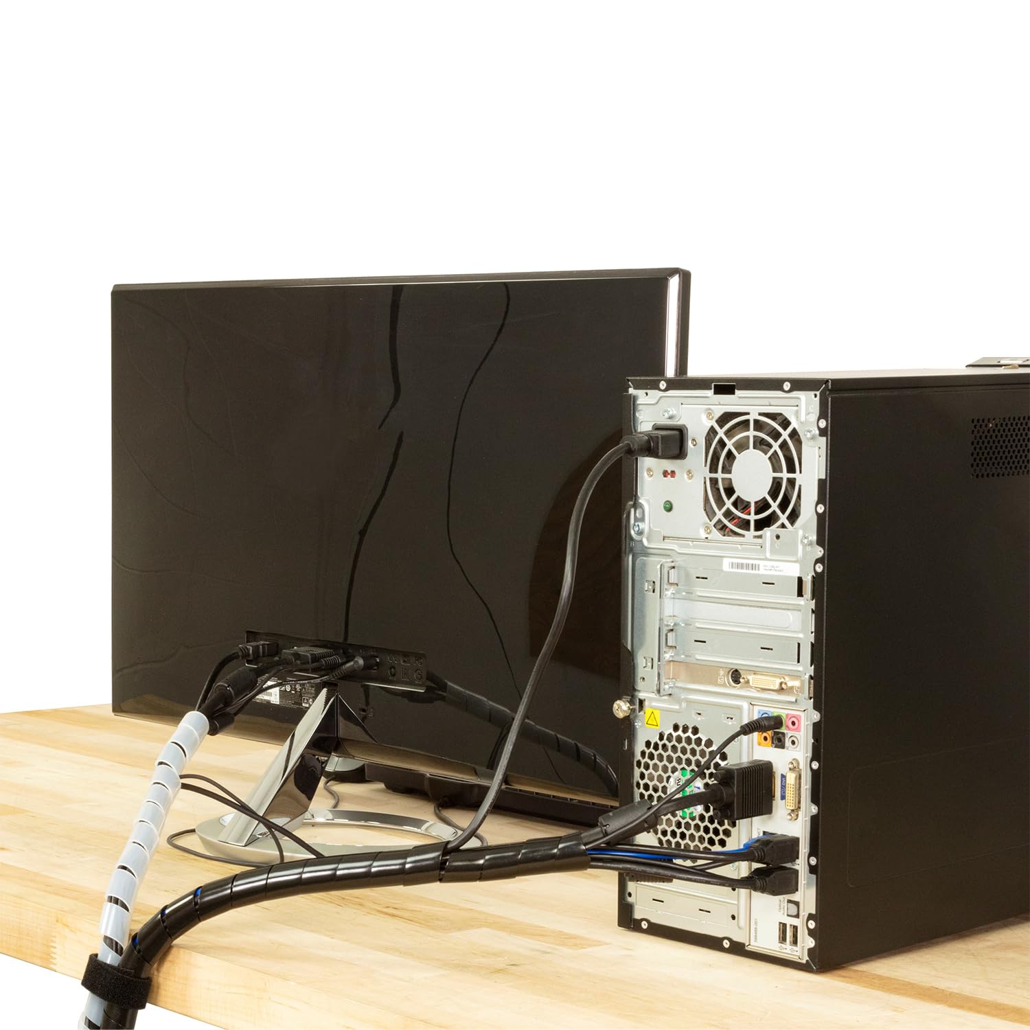 Spiral Cable Wrap   7.2 Ft 3/4'' Spiral Wire Wrap Cord Covers Bundle Sleeve Hose For Computer Electrical Wire Organizer (3/4 Inc