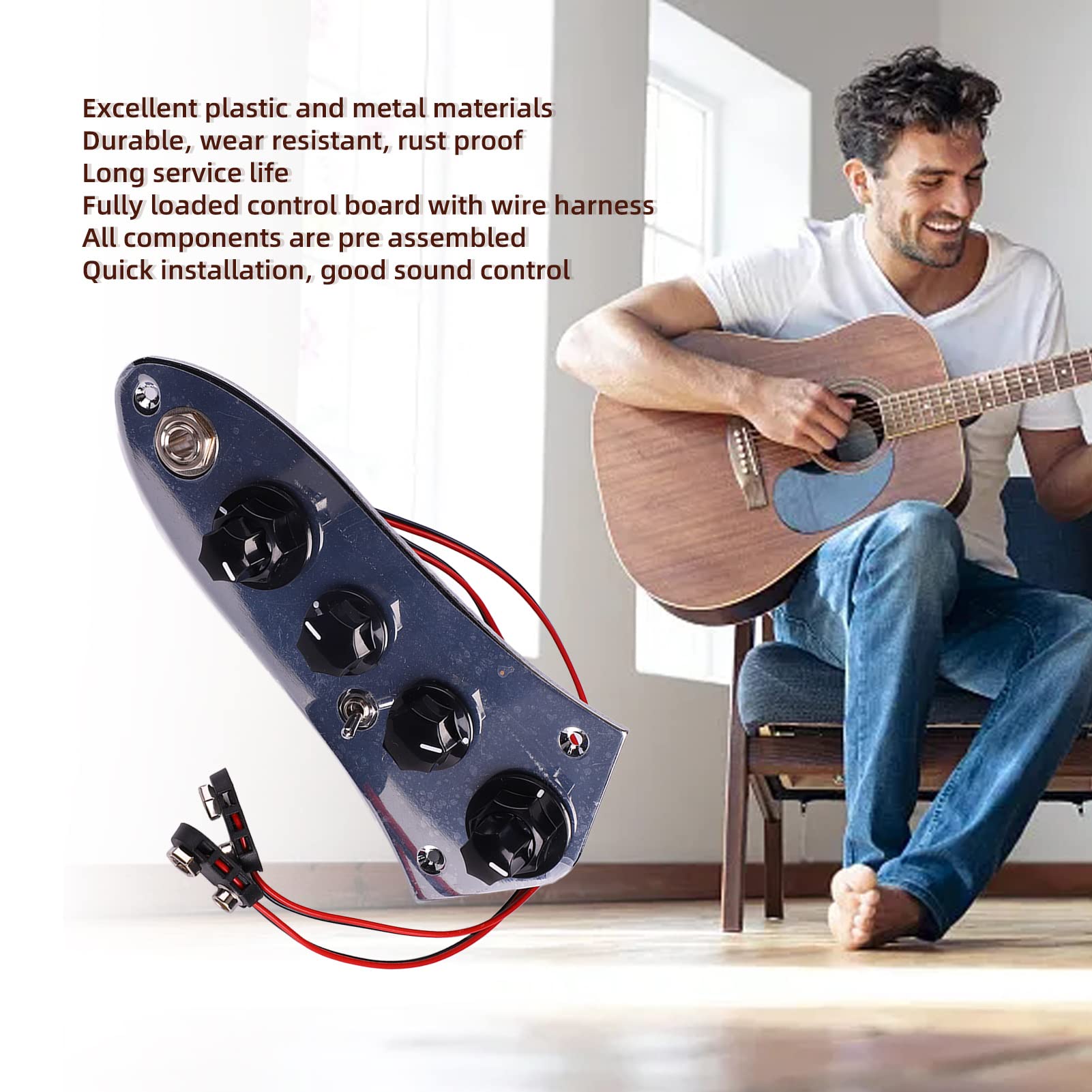 Fully Loaded Control Plate Pre Wired Control Plate With Wiring Harness For Jazz Bass Passive Active Switching Instrument Accesso