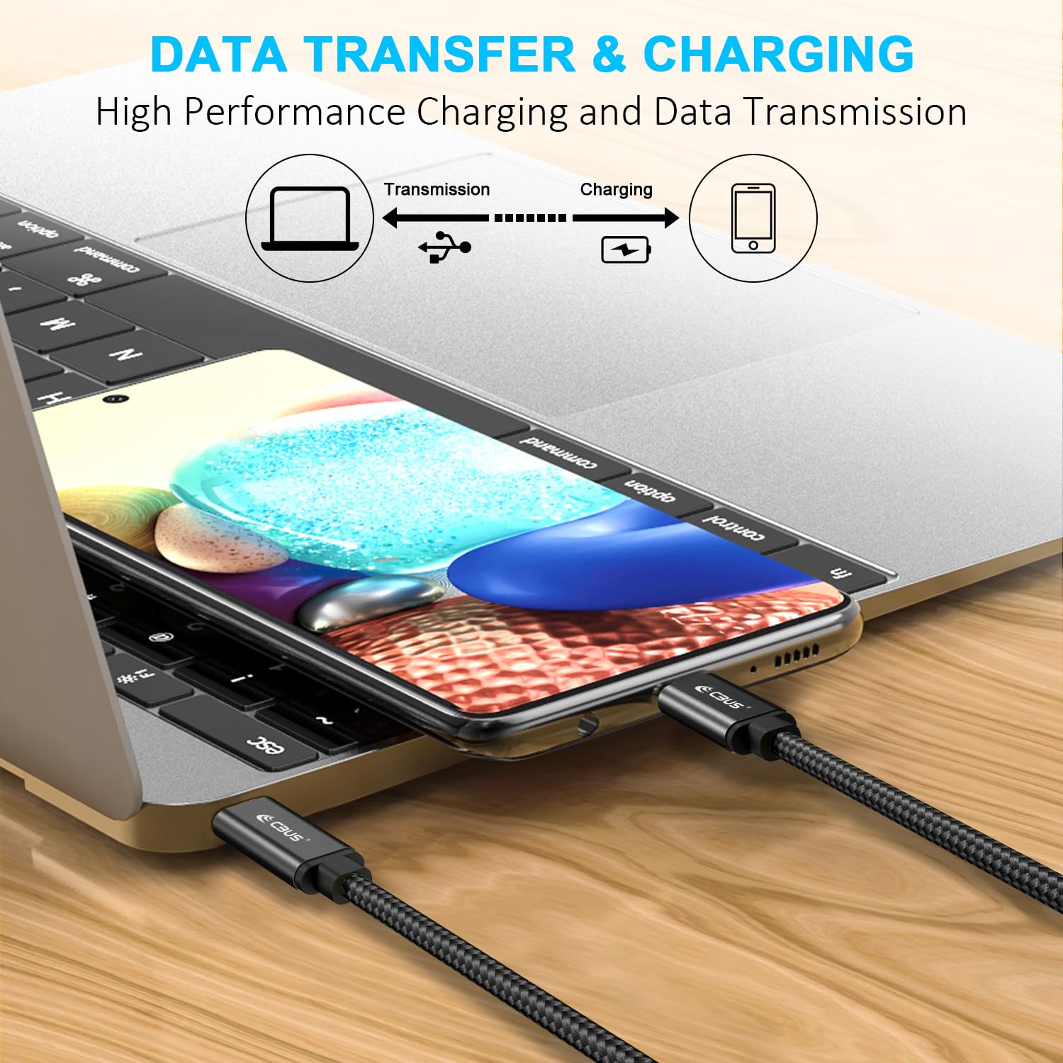 Cbus 10Ft Heavy Duty Braided Usb C To C Fast Charging Cable For Samsung, Lg, Motorola, Google Pixel, Oneplus, Tcl & More (Black,