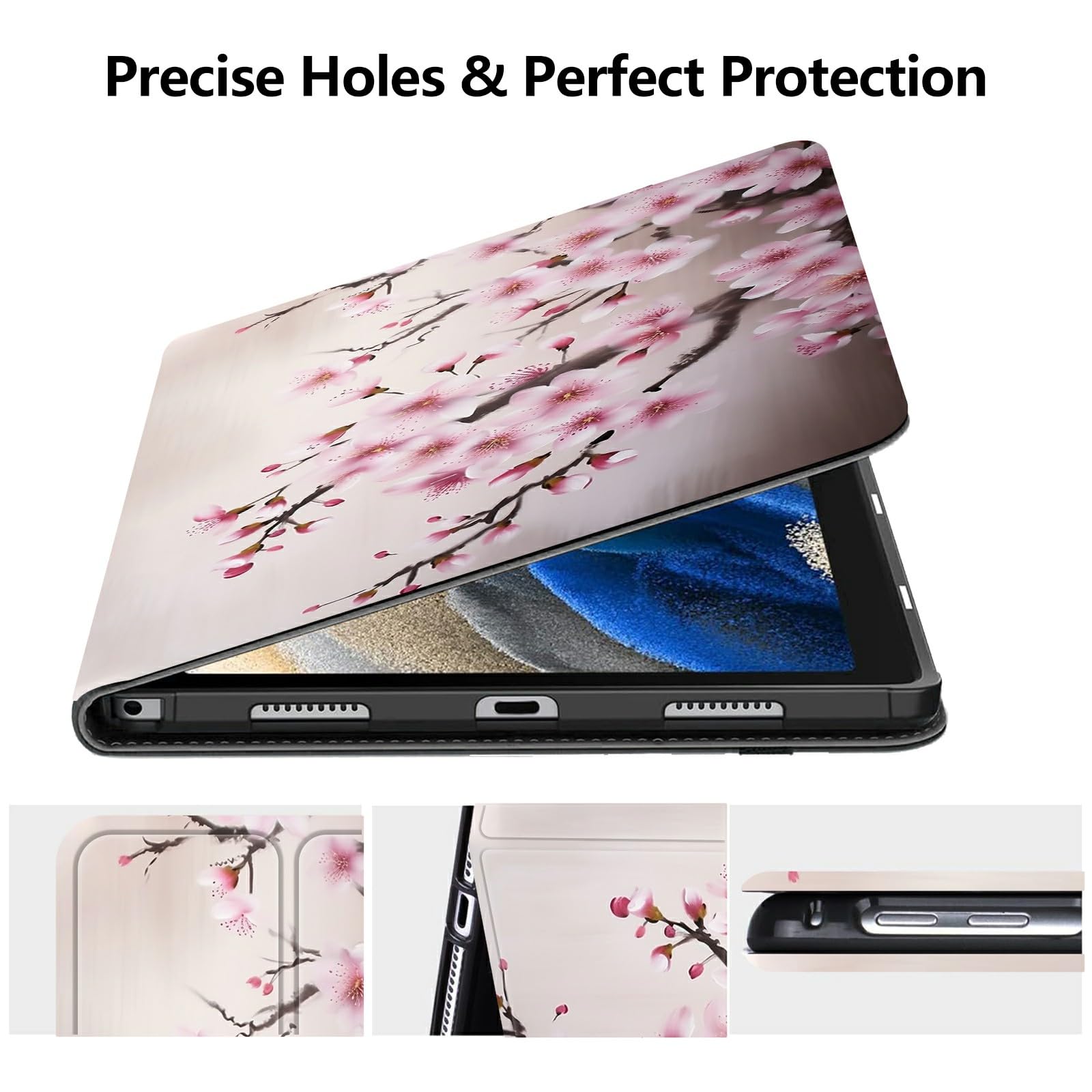 Cherry Blossom Case For 6.8'' Kindle Paperwhite (11Th Generation 2021),Digtiall Slim Pu Leather Fold Stand Protective Cover With