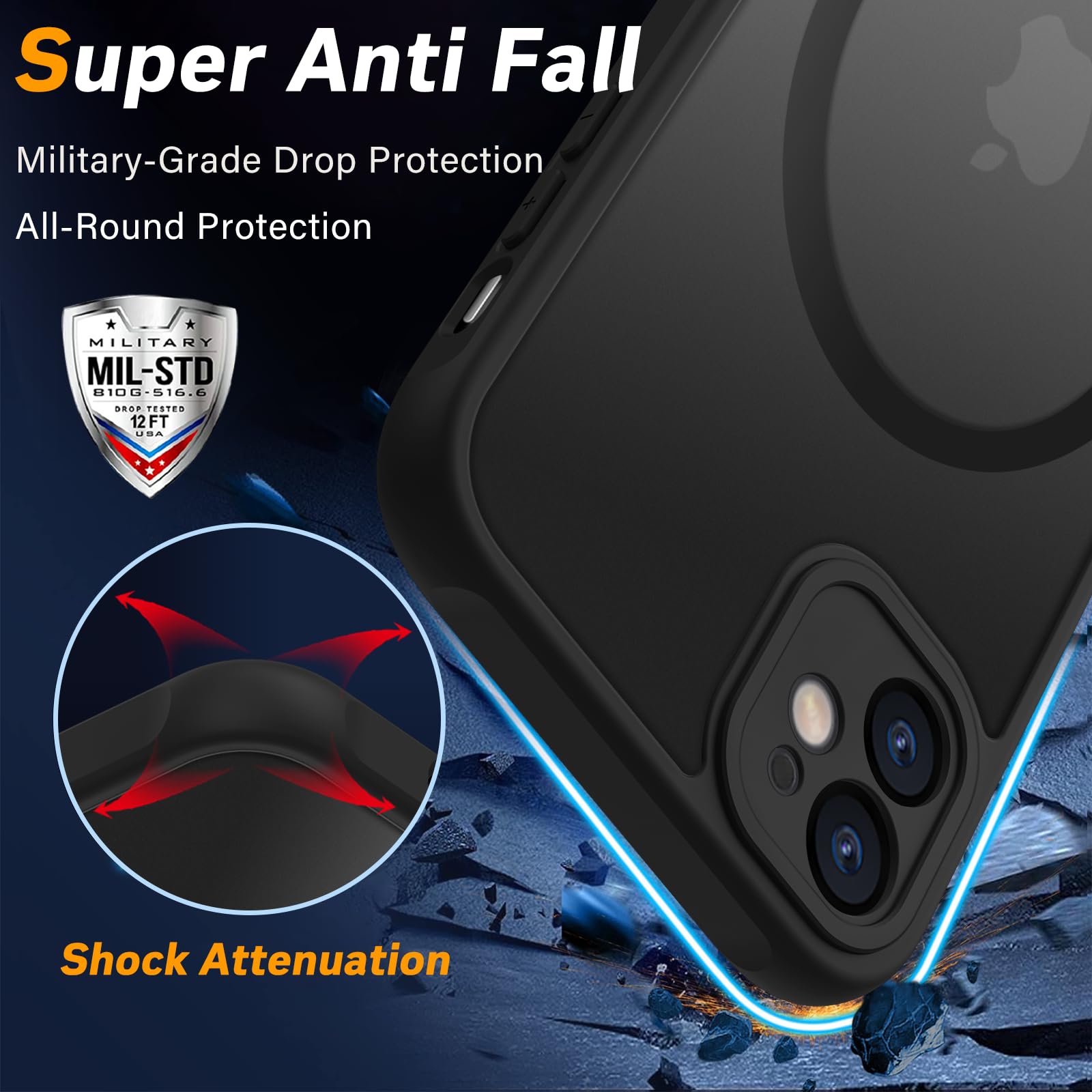 Pinlisheng Magnetic For Iphone 11 Case,Compatible With Magsafe,Military Grade Drop Tested, Shockproof Matte Translucent Hard Bac