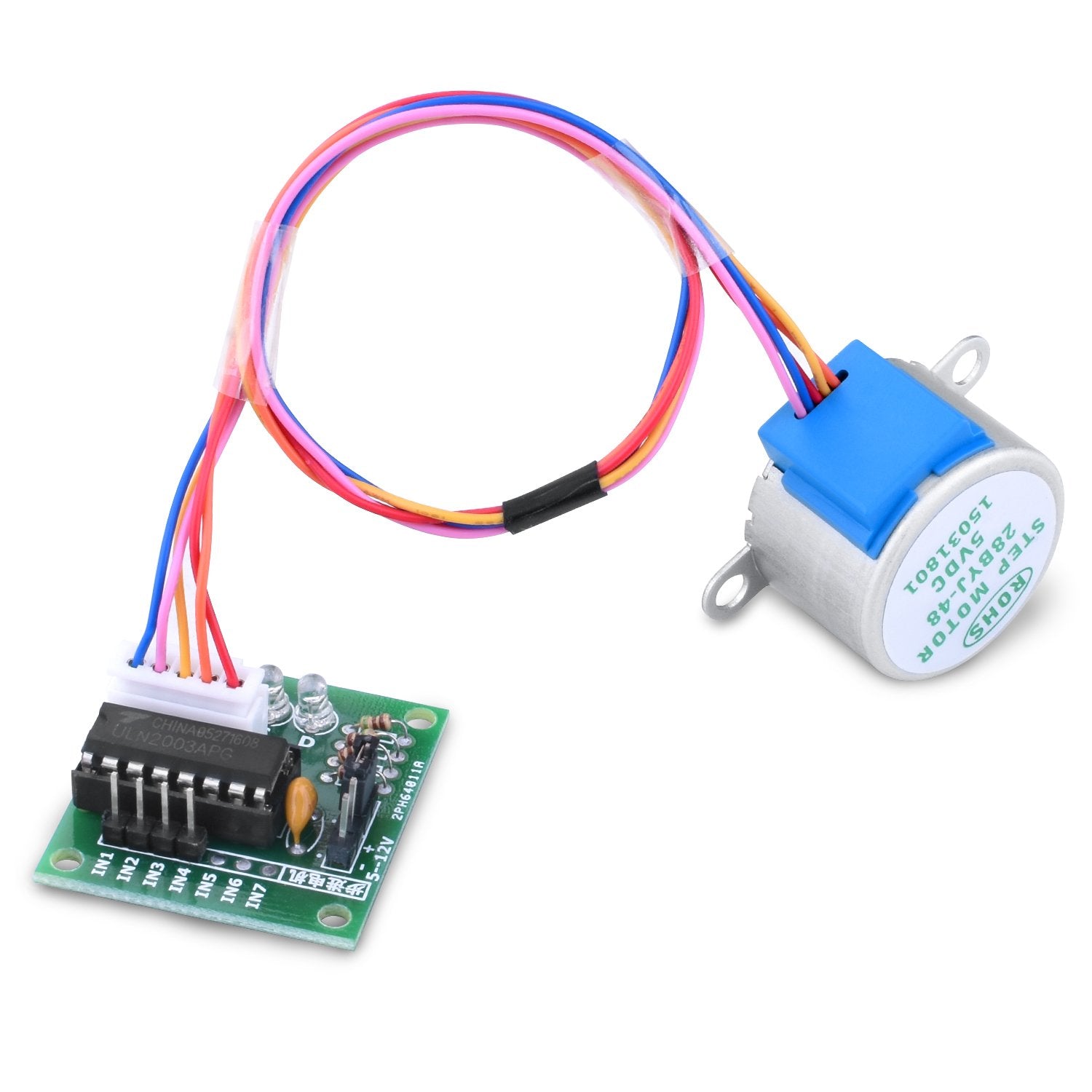 Longruner 5X Geared Stepper Motor 28Byj 48 Uln2003 5V Stepper Motor Uln2003 Driver Board With Arduinoide (No Wire)