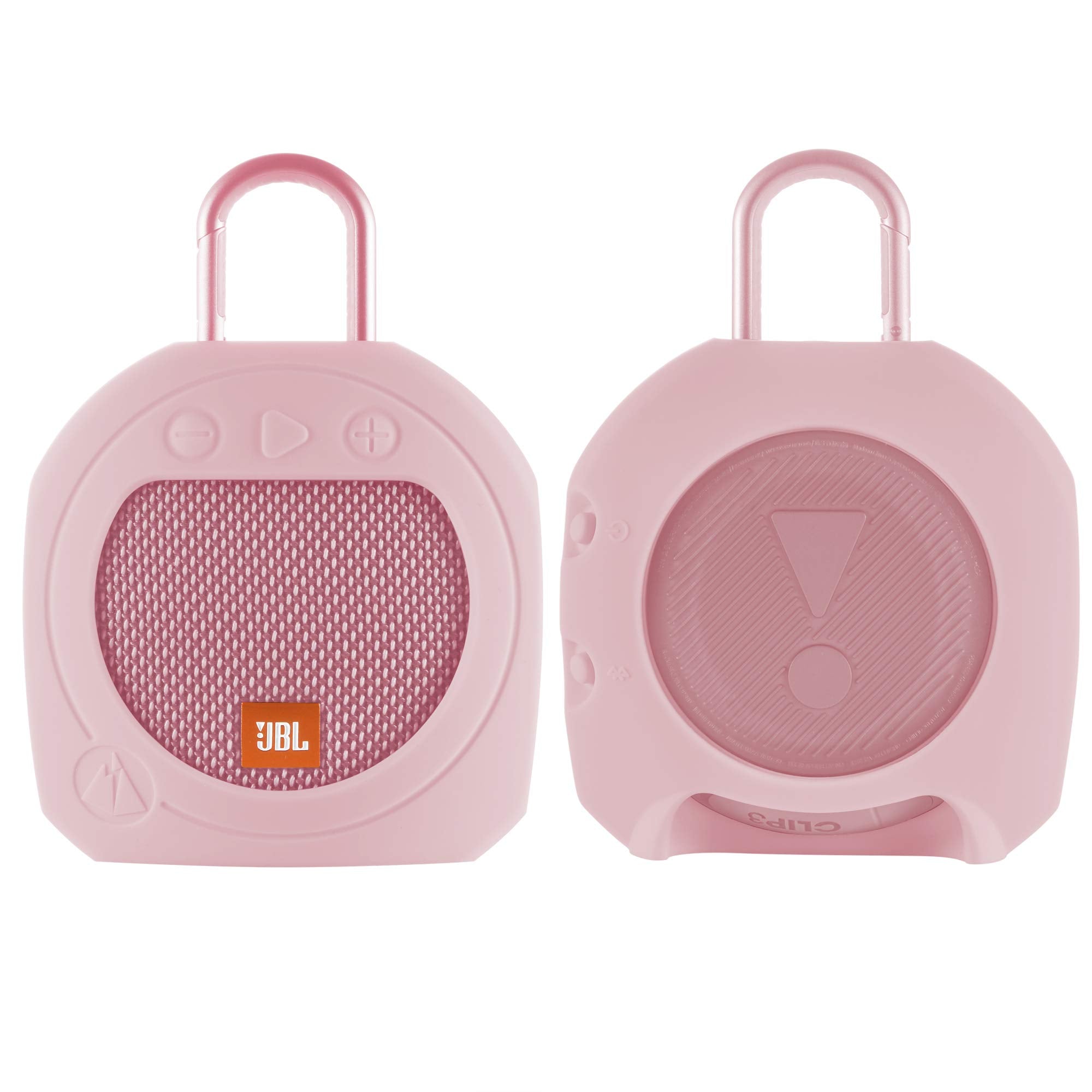 Txesign Protective Silicone Stand Up Case For Jbl Clip 3 Waterproof Portable Bluetooth Speaker (Pink)