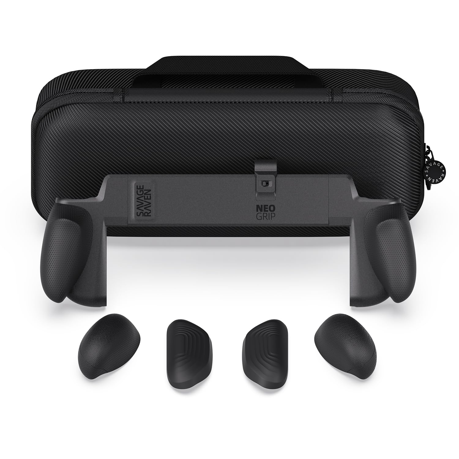 Savage Raven by Skull & Co. NeoGrip Bundle: an Ergonomic Grip Hard Shell with Replaceable Grips [to fit All Hands Sizes] for Nin