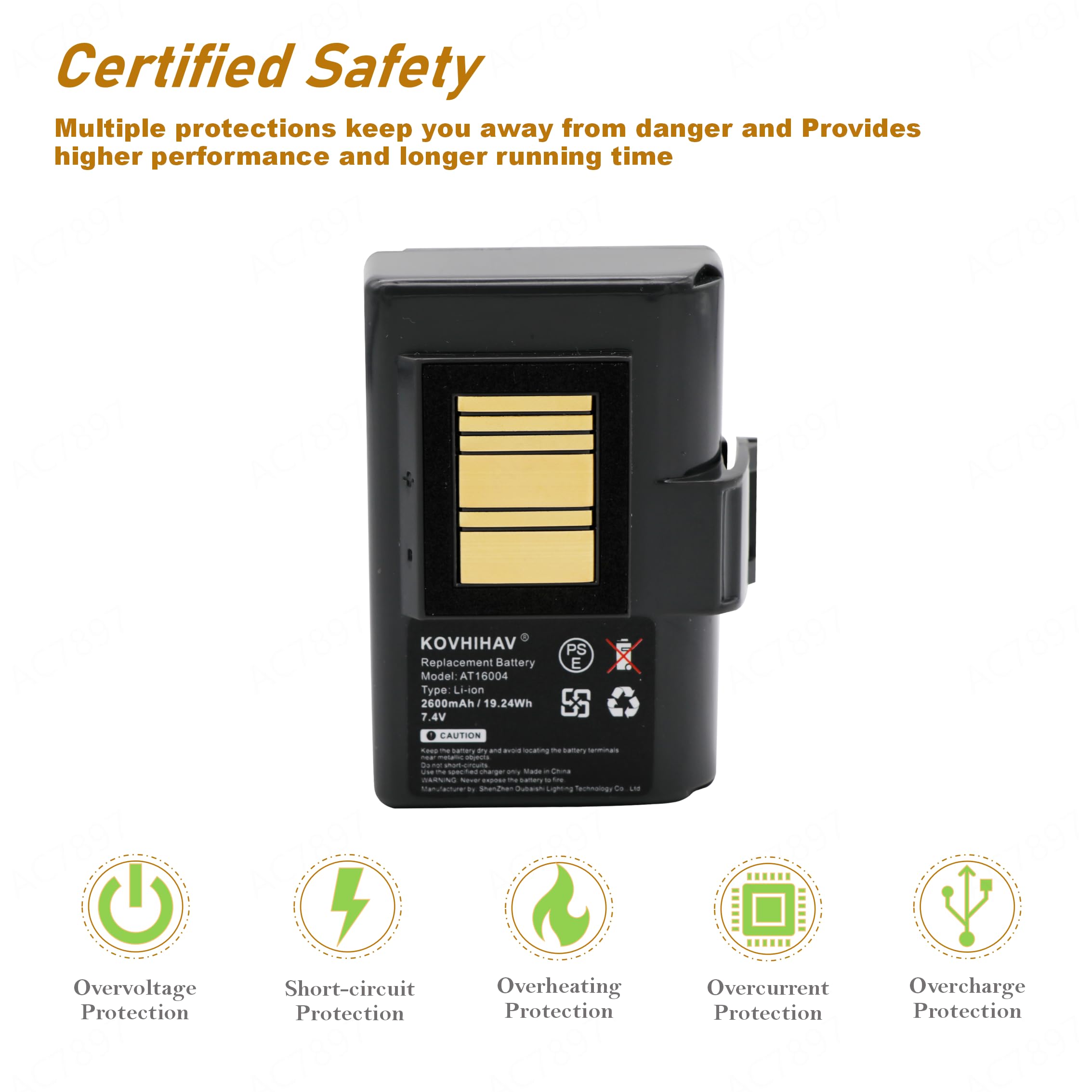 Replacement Battery For Zebra Qln220 Qln320 Zr638 Zq520 Zq500 Zq510 Printers,Fits P1031365 025 P1031365 069 2600Mah