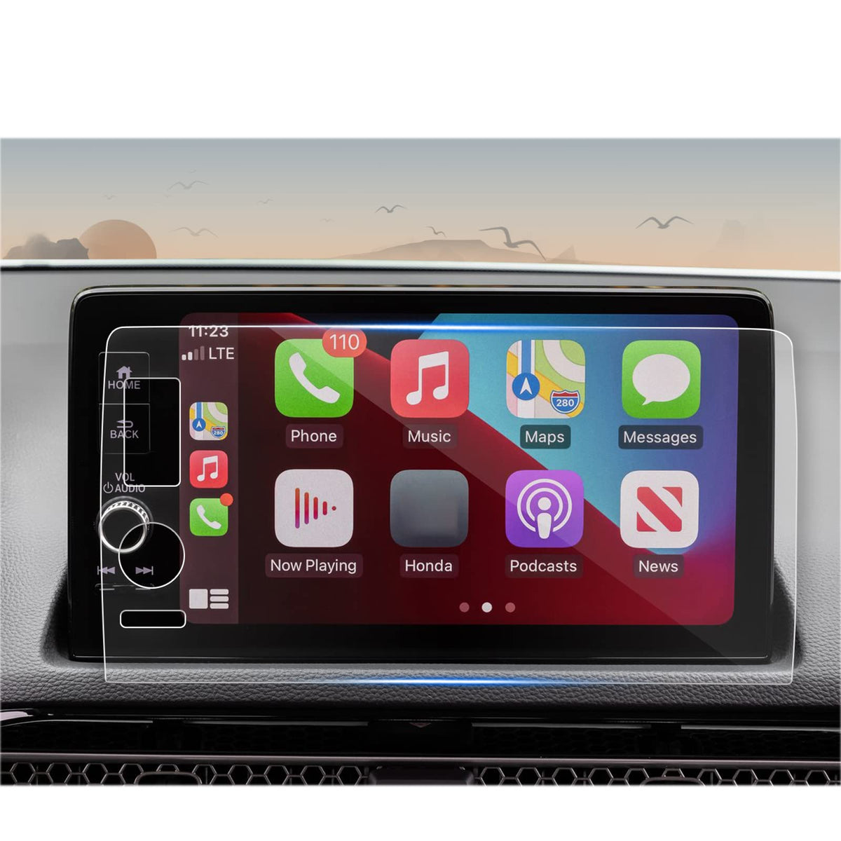 2 Pack Anti-Reflection 9' Screen Protector For 2023 2024 2025 Honda Cr-V, 2023-2025 Civic, 2023-2025 Hrv Radio Cover Crv Hrv Civic 2024 2025 Accessories Cover Ar (2Pcs) 9'Ar Anti-Glare Ultra Clear